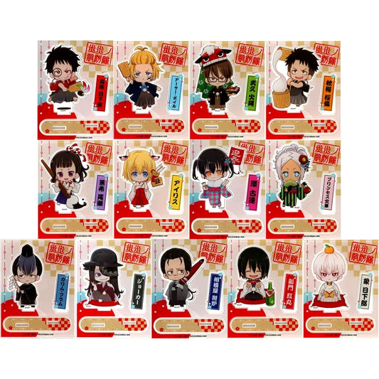 Set of 13 Fire Force x Princess Cafe Panel Type Acrylic Stand New Year Ver. [USED]