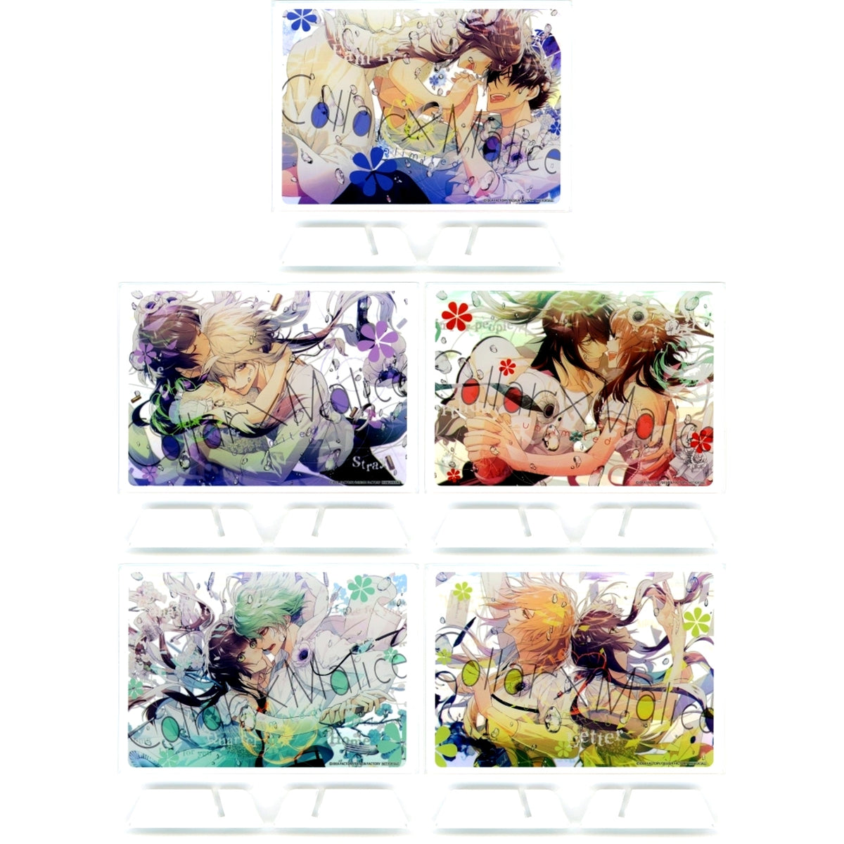Set of 5 A Prize Acrylic Stand Plate Collar x Malice Otomate Chara Pop Store Omoi wa Todoku Doki Doki Attack Game [USED]