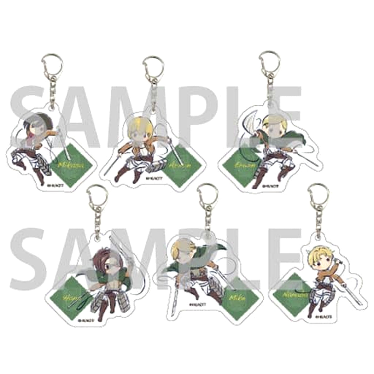 Attack on Titan Mikasa Ackerman & Others Graph Art Design Levi Squad Ver. Acrylic Keychain 14 All 6 Types Set Keychains [USED]