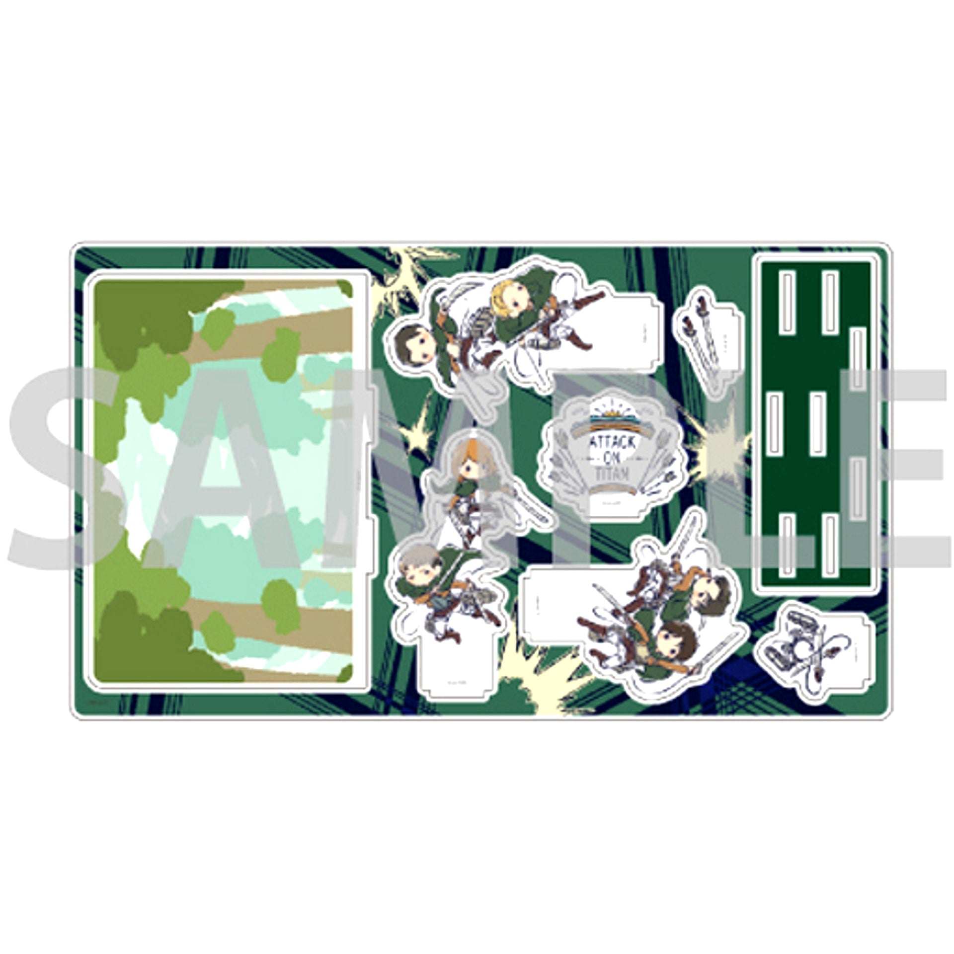 Group Design A. 01. Levi Squad Ver. Attack on Titan GraffArt Design Premium Acrylic Diorama Plate [USED]