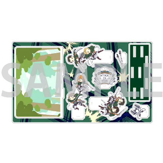 Group Design A. 01. Levi Squad Ver. Attack on Titan GraffArt Design Premium Acrylic Diorama Plate [USED]