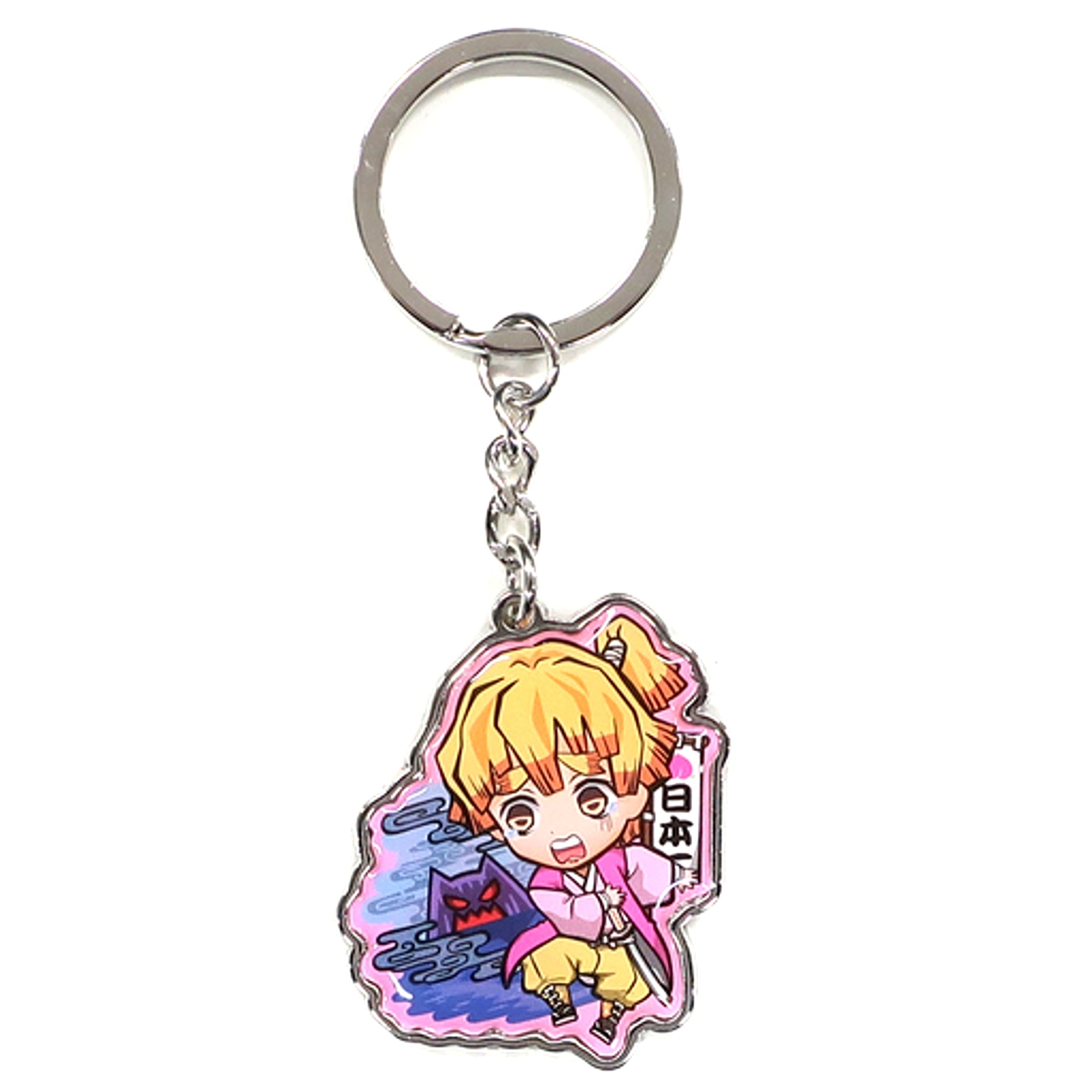 Zenitsu Agatsuma Momotaro Demon Slayer Metal Keychain Okayama Limited [USED]
