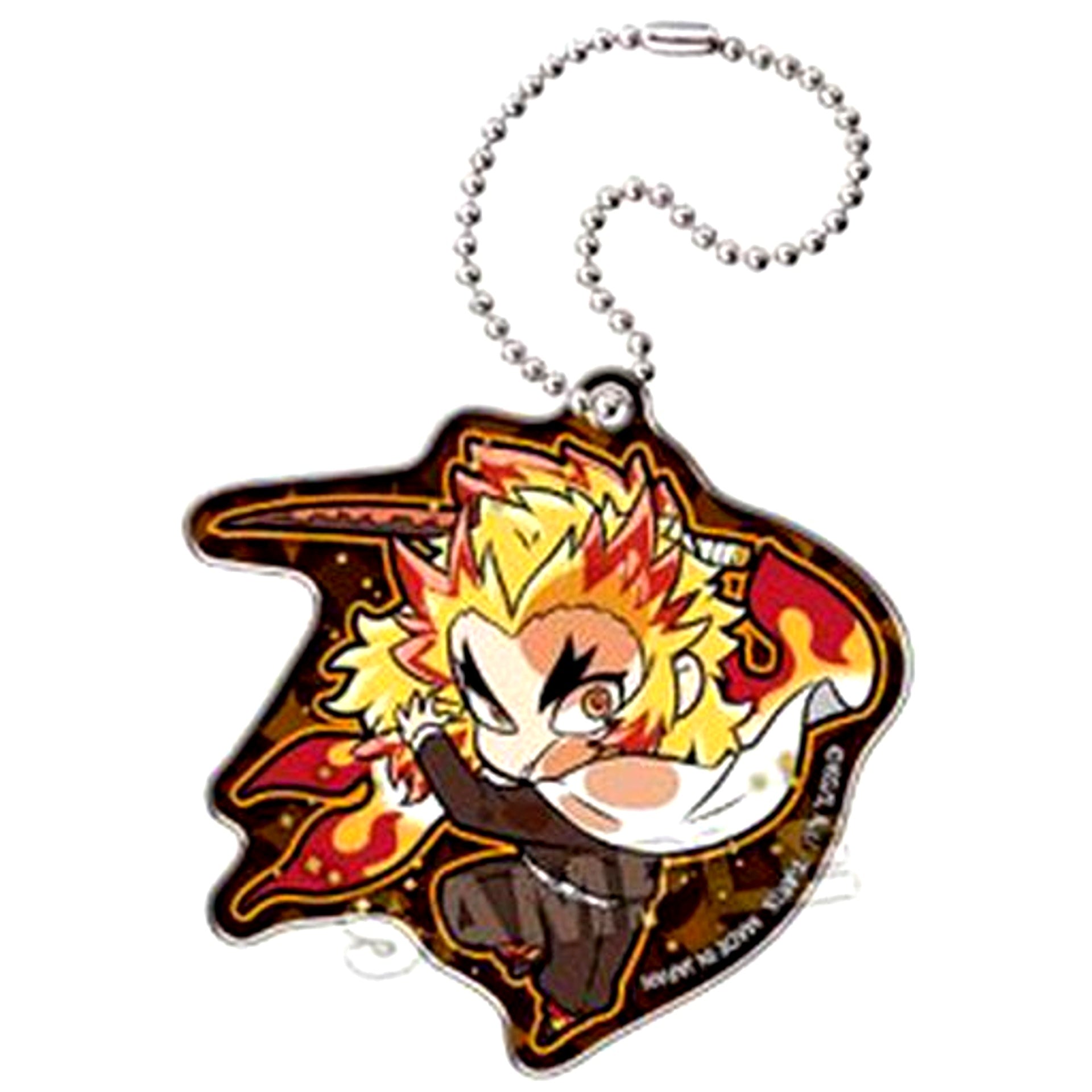 Kyojuro Rengoku Demon Slayer Kimetsu no Yaiba Mugen Train Pita Deforme Acrylic Keychain B [USED]