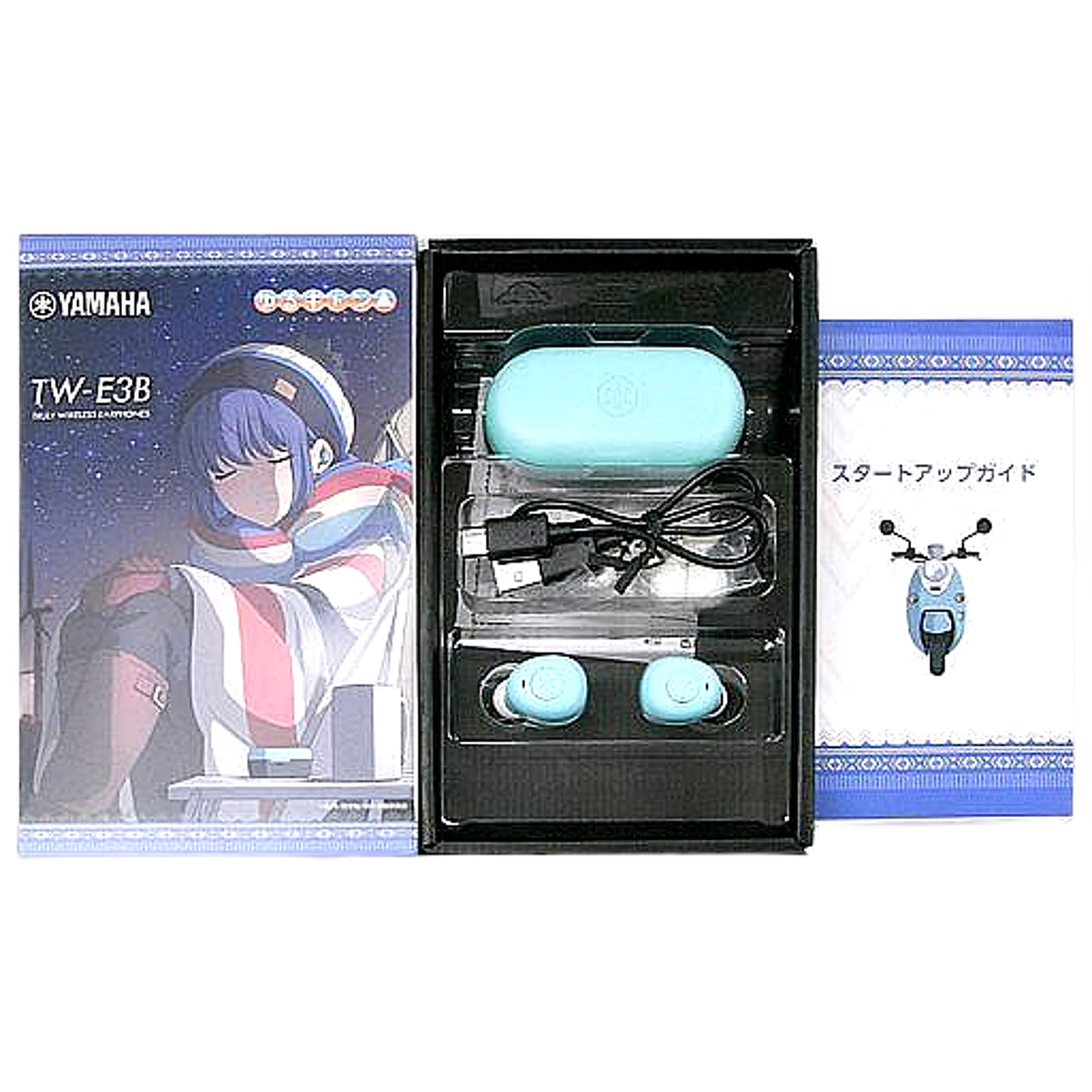 Rin Shima Light Blue Laid-Back Camp X YAMAHA Bluetooth Wireless Earphone TW-E3B Rin Shima Original Color Earphones [USED]