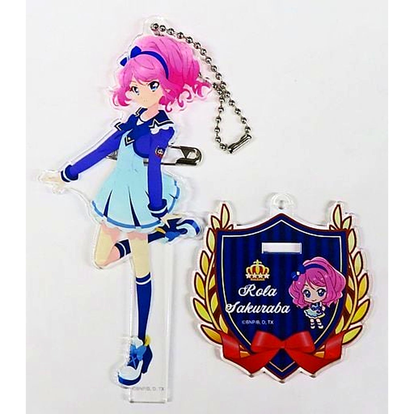 Laura Sakuraba School Uniform Ver. Acrylic Button Stand Keychain Aikatsu Stars! Thanksgiving We are STARS [USED]