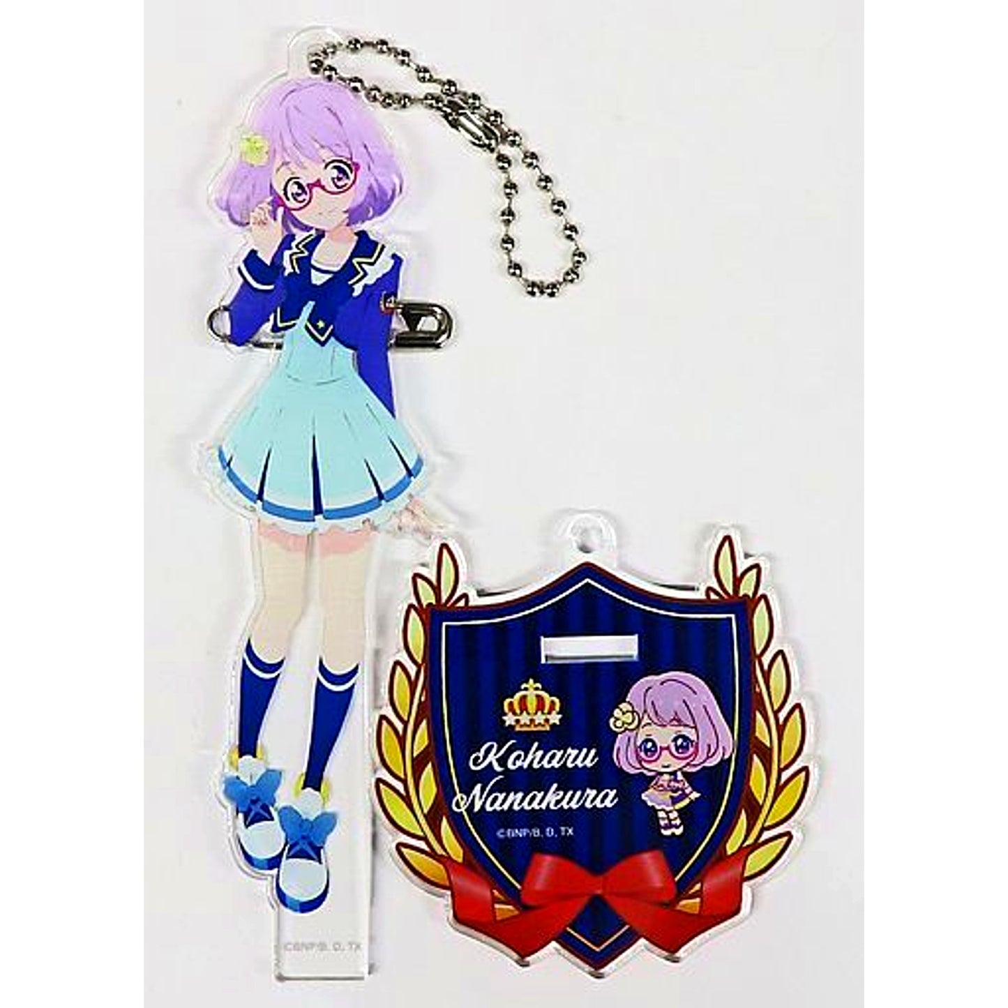 Koharu Nanakura School Uniform Ver. Acrylic Button Stand Keychain Aikatsu Stars! Thanksgiving We are STARS [USED]