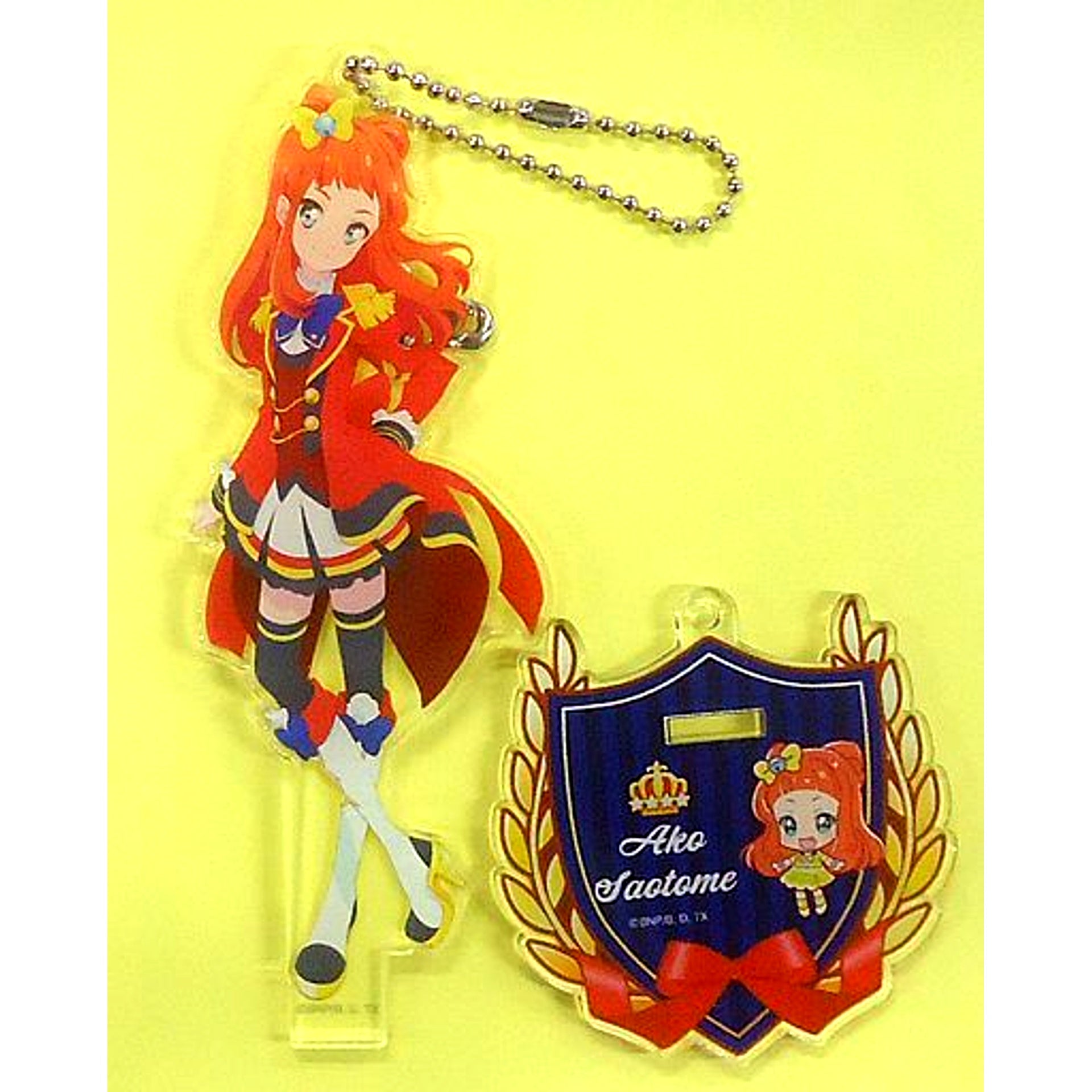 Ako Saotome School Uniform Ver. Acrylic Button Stand Keychain Aikatsu Stars! Thanksgiving We are STARS [USED]