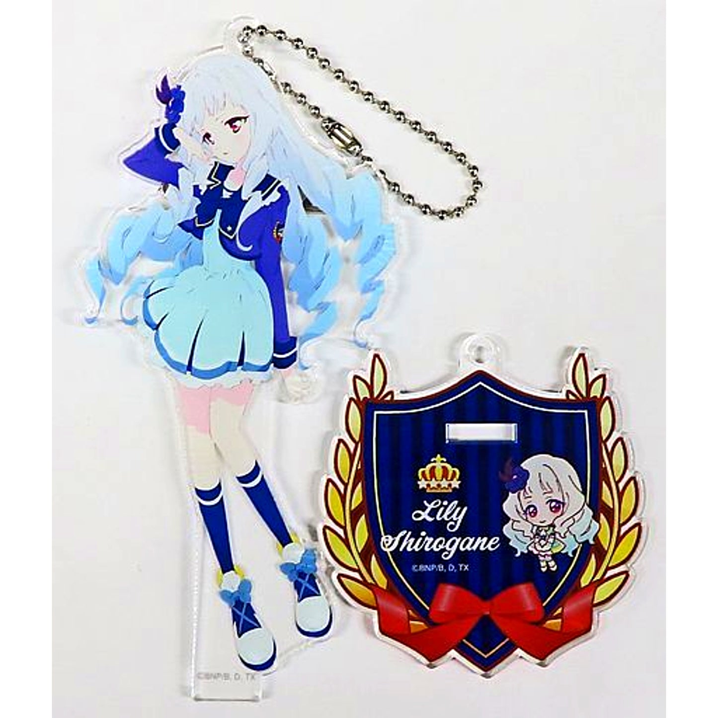 Lily Shirogane School Uniform Ver. Acrylic Button Stand Keychain Aikatsu Stars! Thanksgiving We are STARS [USED]