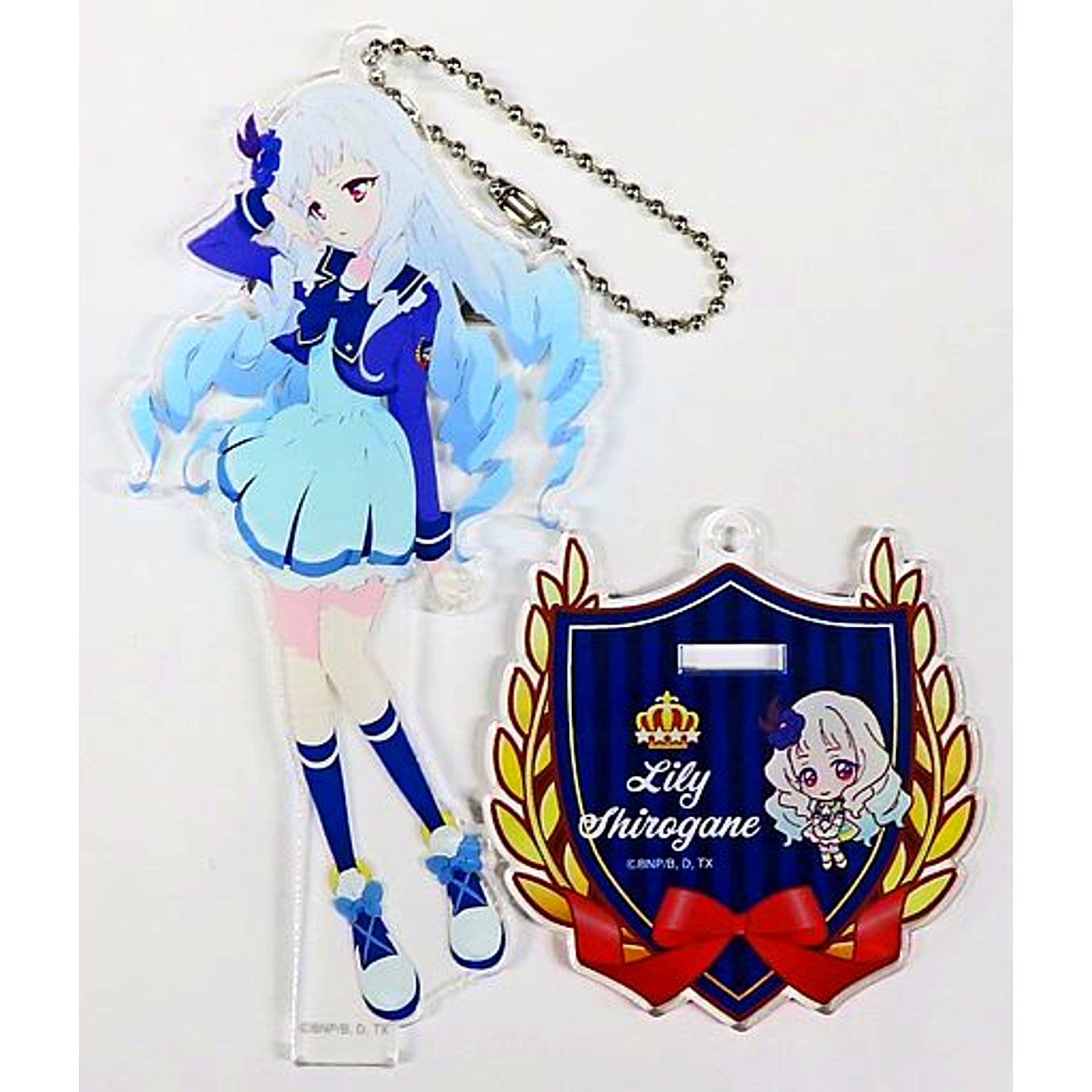 Lily Shirogane School Uniform Ver. Acrylic Button Stand Keychain Aikatsu Stars! Thanksgiving We are STARS [USED]