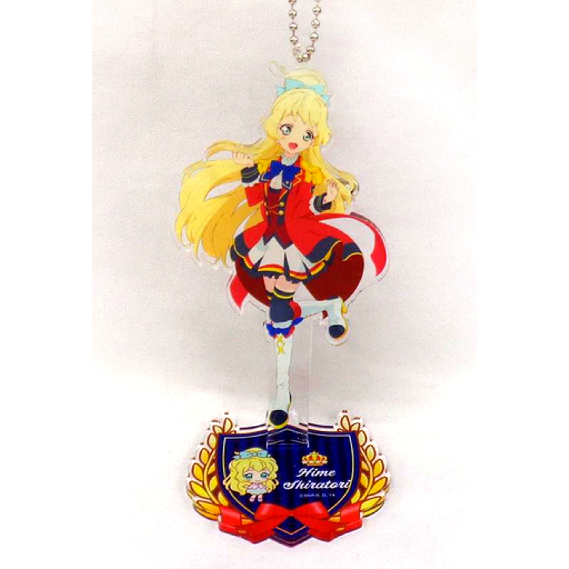 Hime Shiratori School Uniform Ver. Acrylic Button Stand Keychain Aikatsu Stars! Thanksgiving We are STARS [USED]