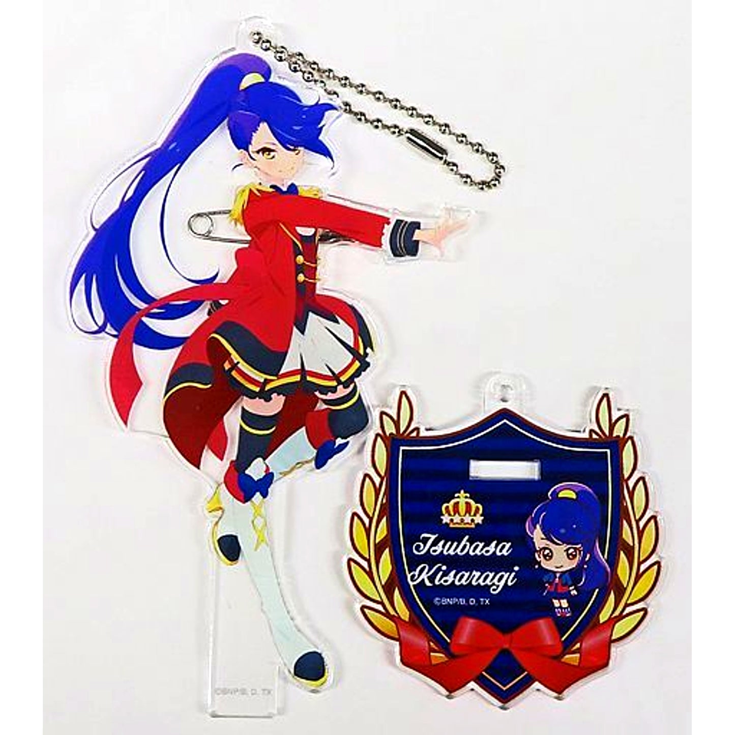 Tsubasa Kisaragi School Uniform Ver. Acrylic Button Stand Keychain Aikatsu Stars! Thanksgiving We are STARS [USED]