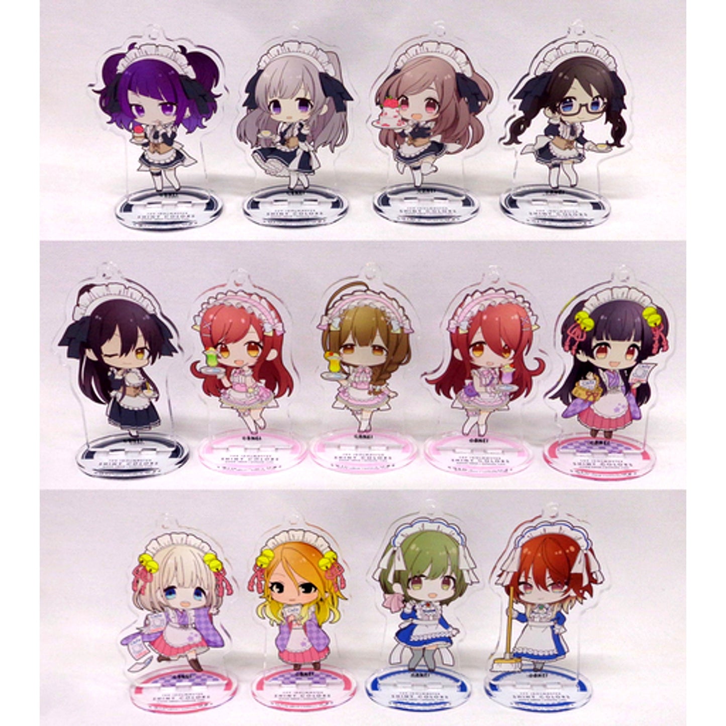 Set of 13 The Idolm@ster Shiny Colors 3rd ANNIVERSARY CELEBRATION x GOOD SMILE x Animate Cafe Trading Acrylic Stand Keychain Group 2 [USED]