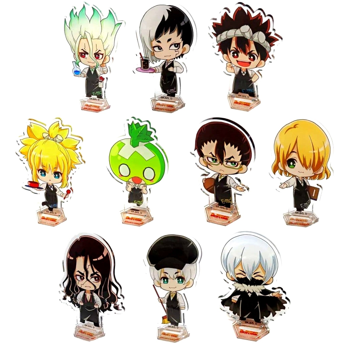 Dr. STONE x PRINCESS CAFE Acrylic Stand Set of 10 [USED]