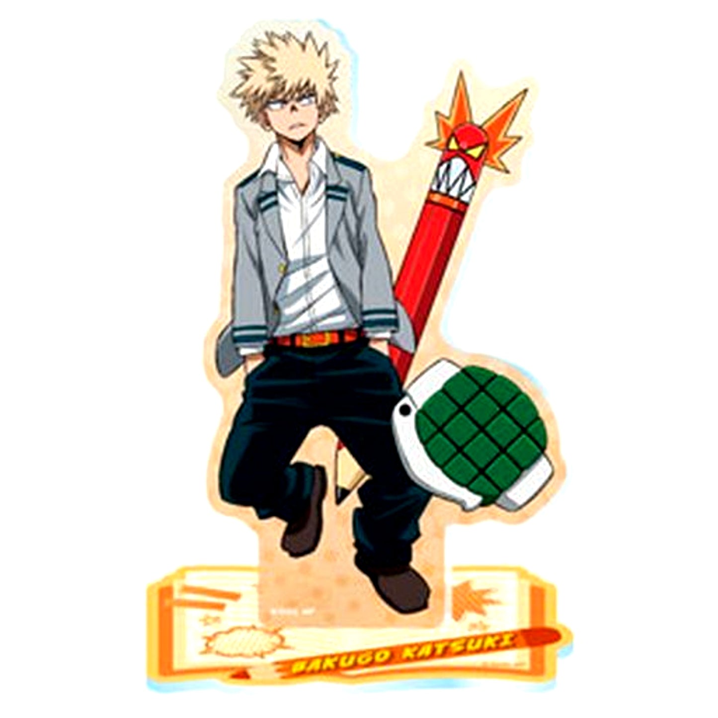 Katsuki Bakugo My Hero Academia Acrylic Stand Collection BASE YELLOW - RED [USED]