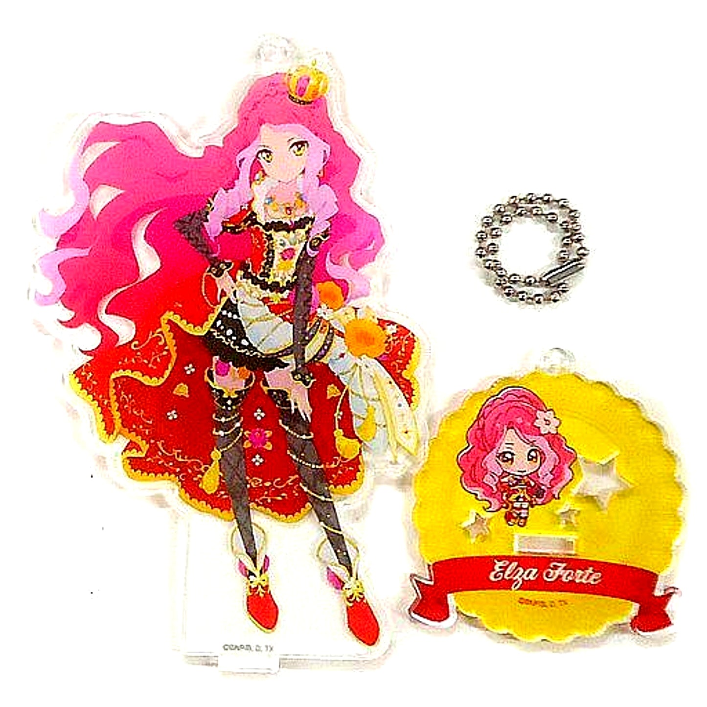 Elza Forte Ver. SPR Acrylic Badge Stand Keychain Aikatsu Stars! Suginami de Tanoshimu Aikatsu! Series 5th Anniv Sugikatsu Friends! [USED]