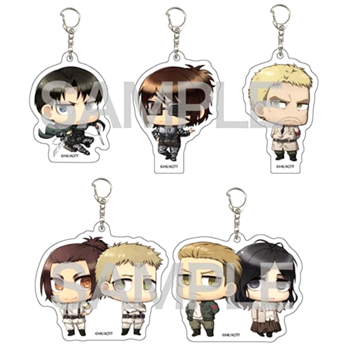 Attack on Titan Hange Zoe & Others Chimi Character Design Acrylic Keychain 12 All 5 Types Set Keychains [USED]