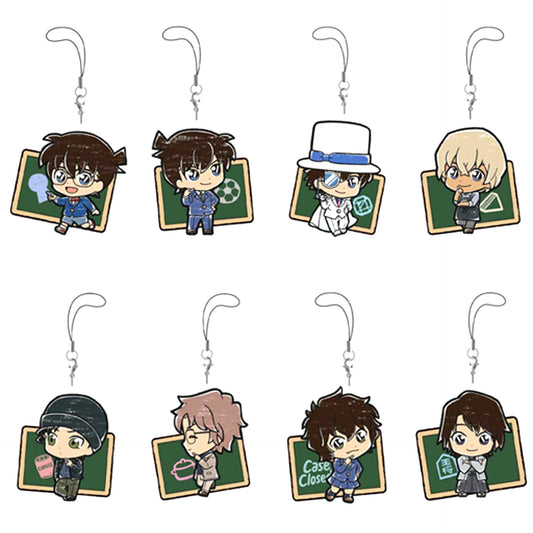 Set of 8 Detective Conan Chokokawa Acrylic Strap Chalk Style [USED]