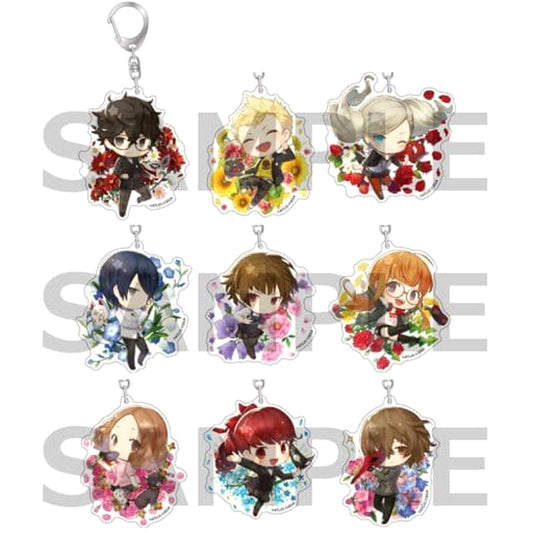 Persona 5 Royal Protagonist & Others All 9 Types Set Kyaraflor Acrylic Keychain Keychains [USED]