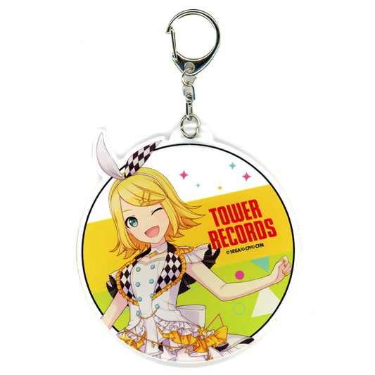 Hatsune Miku: Colorful Stage! Kagamine Rin Stage SEKAI More More Jump! Acrylic Keychain Tower Records Limited Keychains [USED]