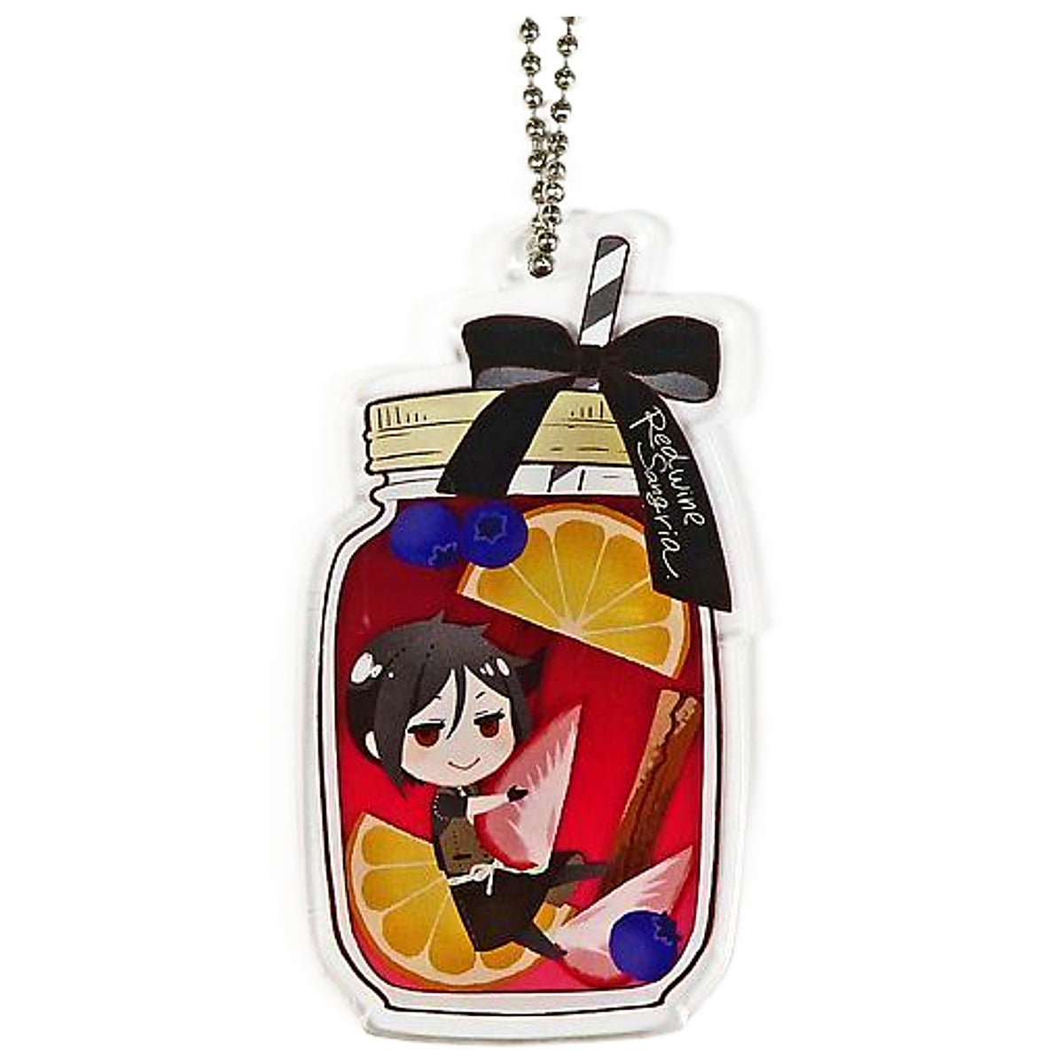 Black Butler Sebastian Michaelis Acrylic Keychain Funtom Cafe Limited Keychains [USED]