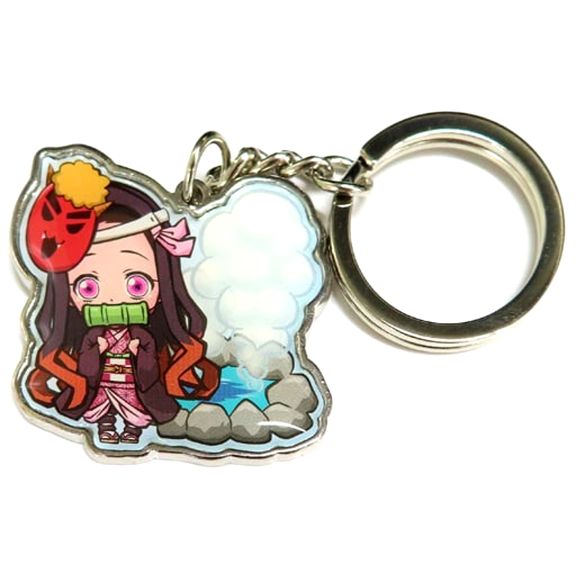Nezuko Kamado Jigoku Onsen Demon Slayer: Kimetsu no Yaiba Metal Keychain Oita Limited [USED]