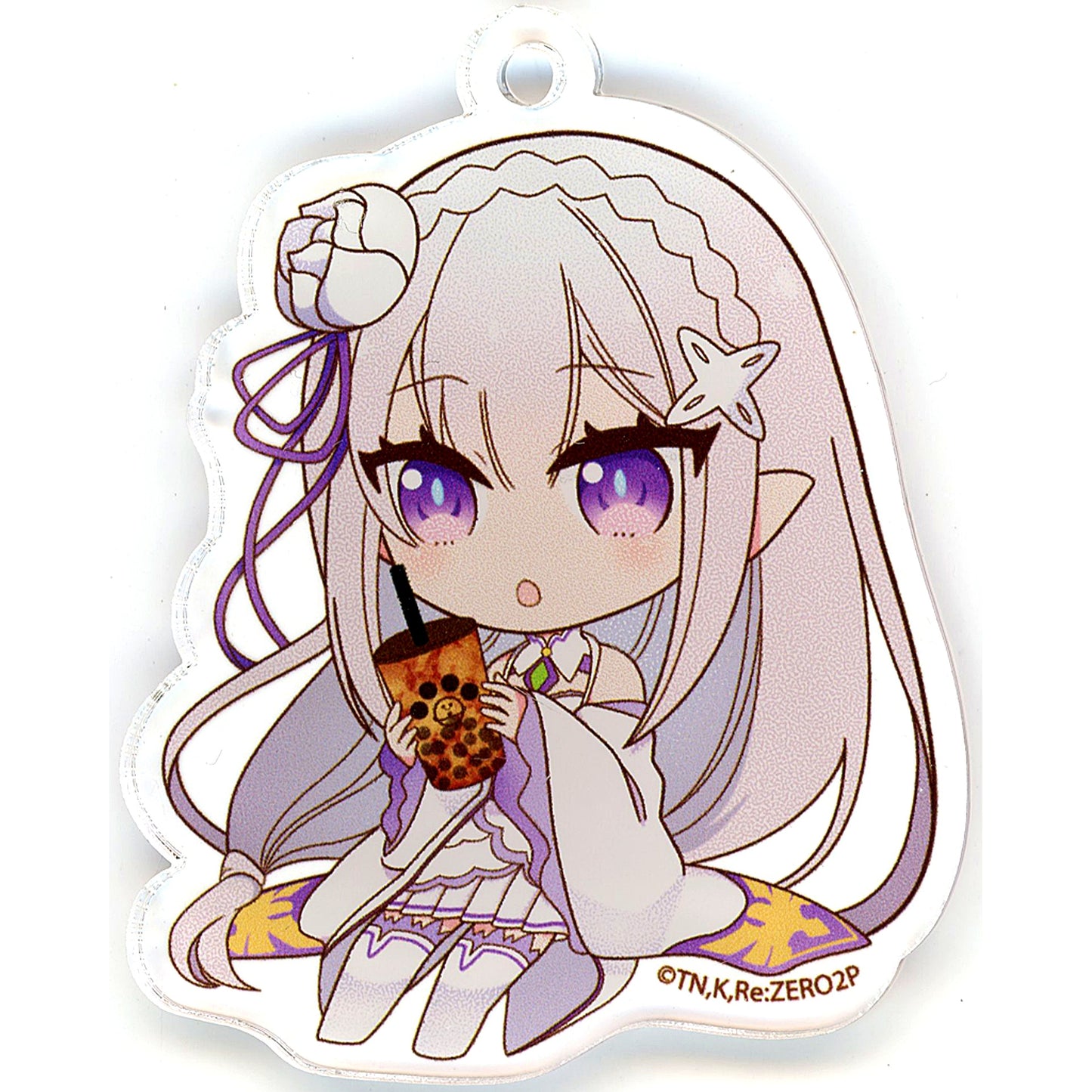 Emilia Re:ZERO -Starting Life in Another World- Acrylic Keychain Xiexie Pearl [USED]