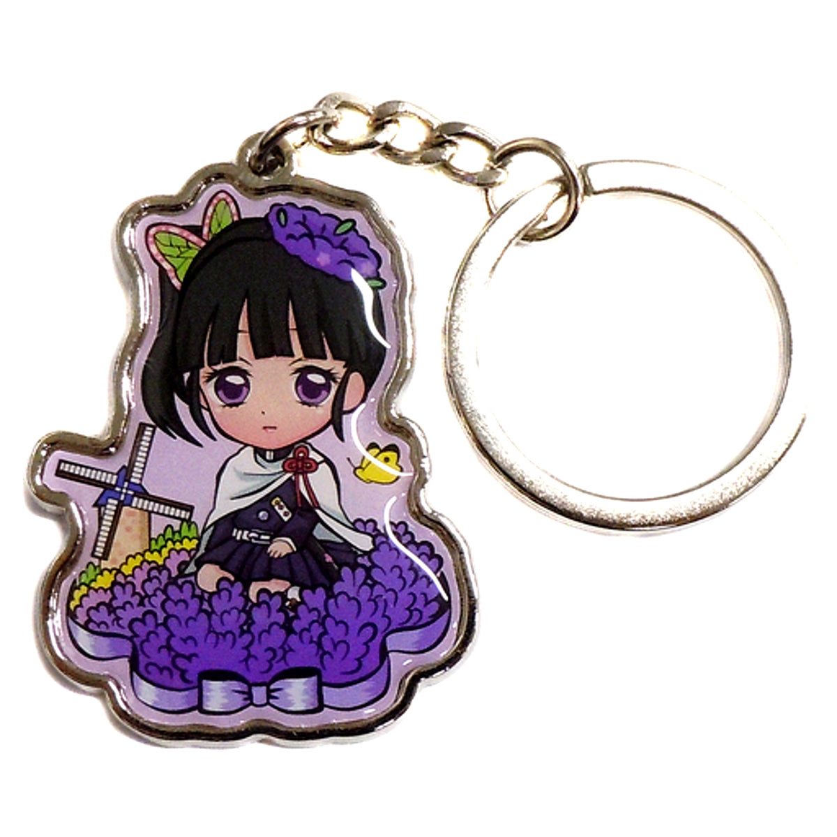 Kanao Tsuyuri Lavender Demon Slayer: Kimetsu no Yaiba Metal Keychain Hokkaido Limited [USED]