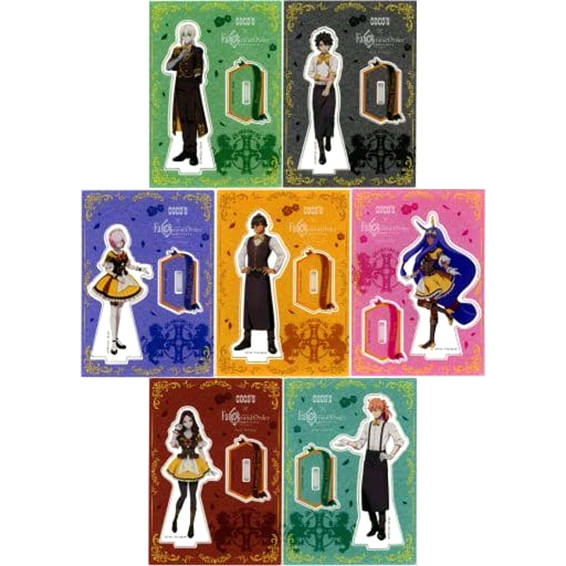 Fate/Grand Order Divine Realm of the Round Table: Camelot Original Acrylic Stand Panel Set of 7 Cocos Collaboration Chaldea Egypt Territory [USED]