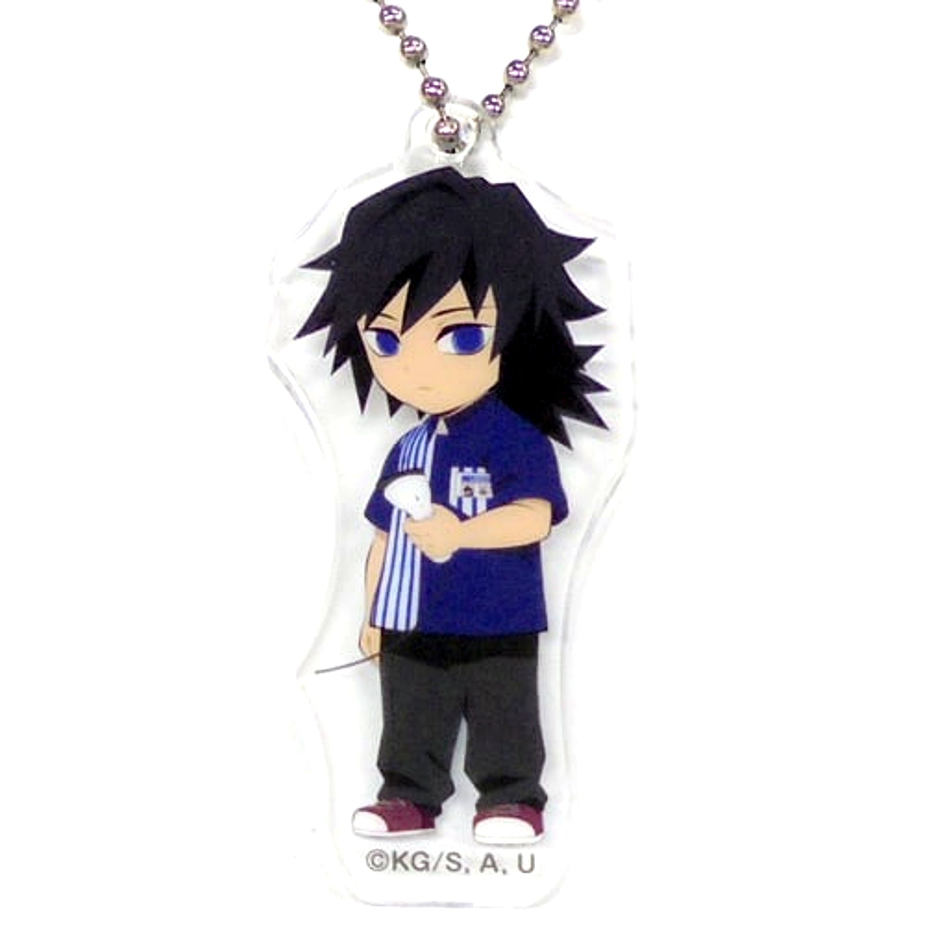 Giyu Tomioka Demon Slayer Lawson Acrylic Keychain Lawson Uniform [USED]