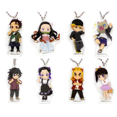 Demon Slayer: Kimetsu no Yaiba Tanjiro Kamado & Others Acrylic Keychain Lawson Summer Uniform LAWSON Limited All 8 Types Set Keychains [USED]