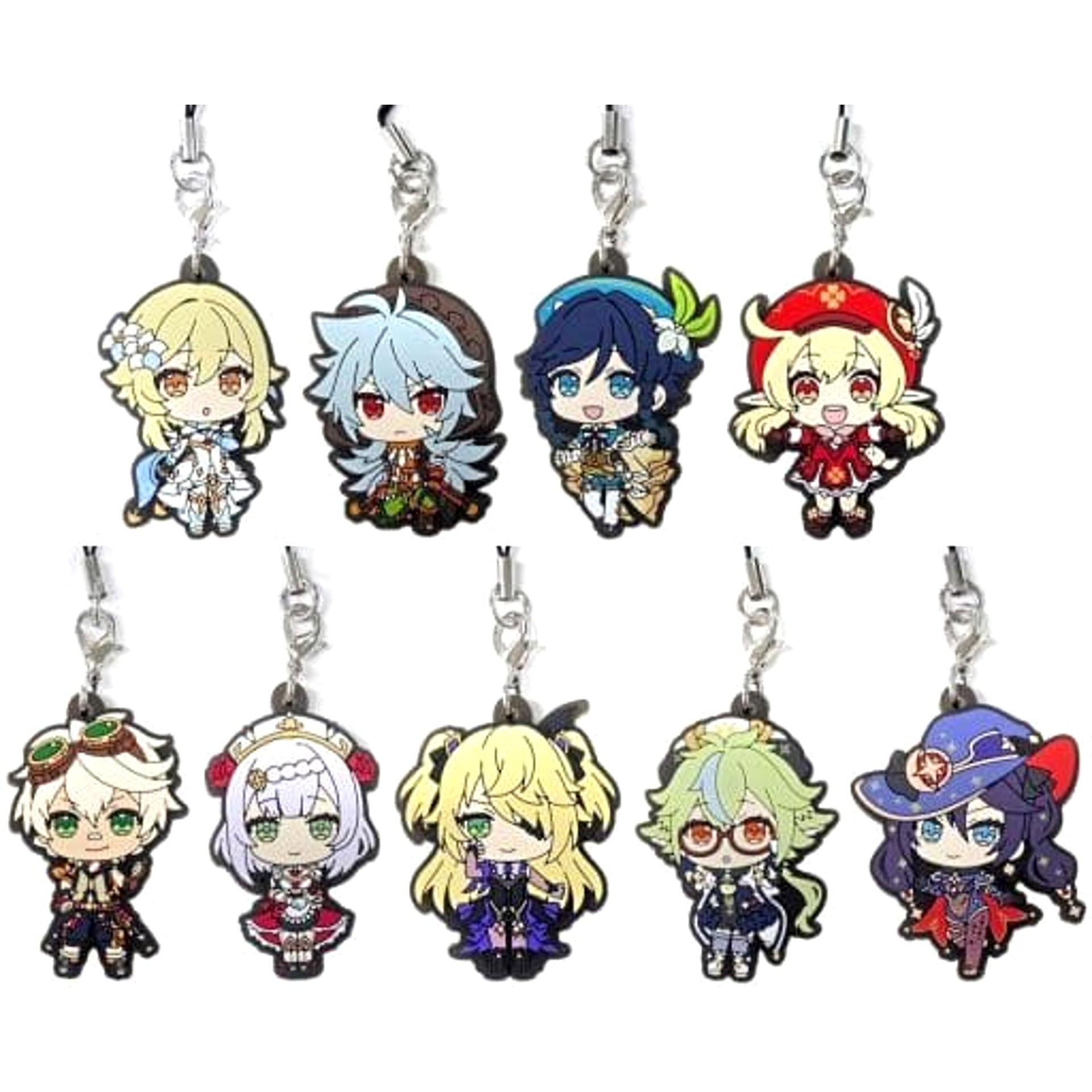 Genshin Hotaru & Others All 9 Types Set Capsule Rubber Strap Vol.2 Keychains [USED]