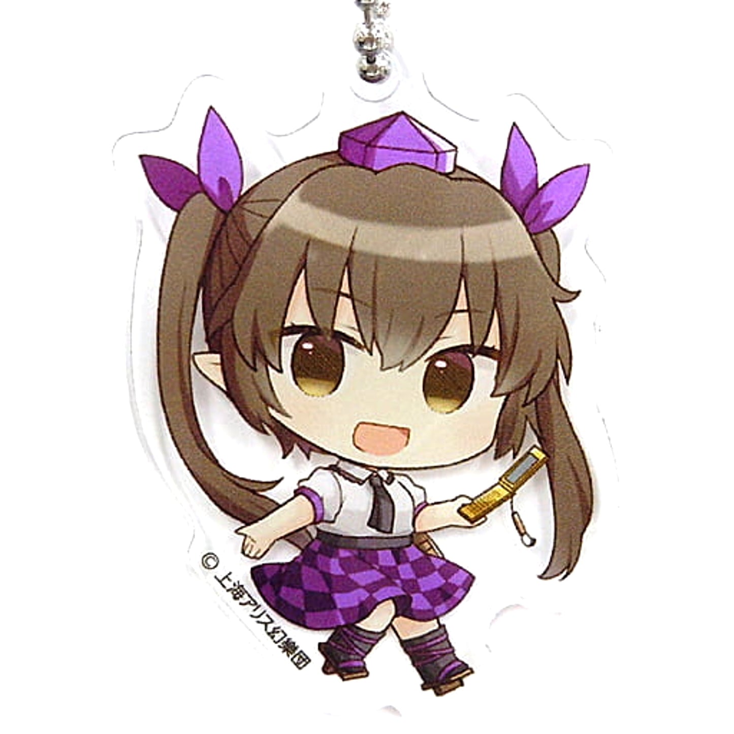 Touhou Project Hatate Himekaidou Acrylic Keychain Gensokyo SD Collection 2-A Silver Atre Akihabara Hakurei Shrine Spring Festival 2021 Exclusive Keychains [USED]