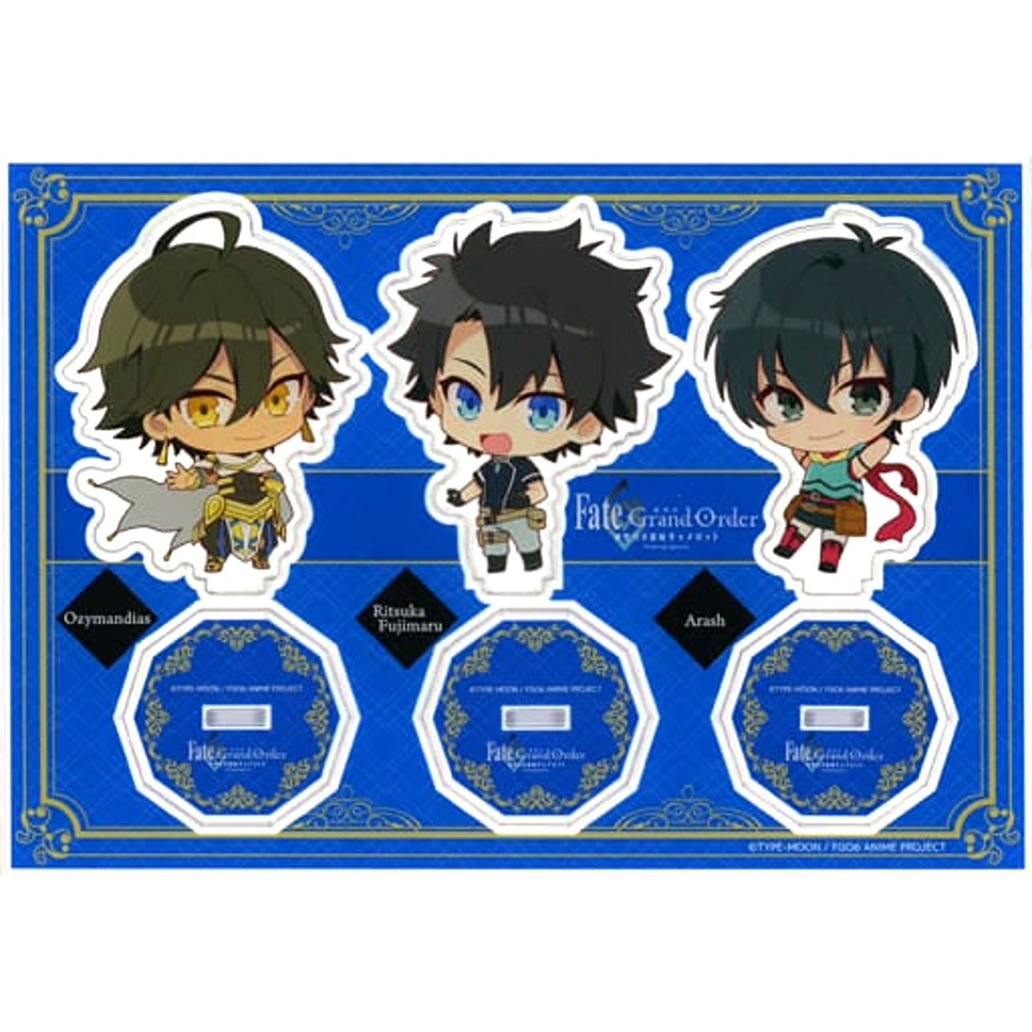 Ritsuka Fujimaru and Arash and Ozymandias Fate/Grand Order Camelot Wandering; Agateram Blu-ray Limited Edition Sofmap Animega Limited Set Bundle Bonus Original Mini Chara Acrylic Stand 3-Figure Set [USED]
