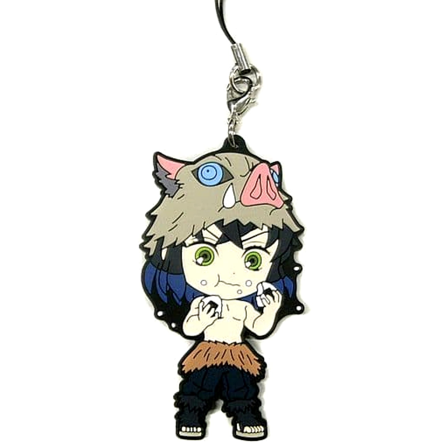 Demon Slayer: Kimetsu no Yaiba Inosuke Hashibira Ichiban Kuji Kisatsu no Kokorozashi Rubber Charm Taking a Break Ver. Kyunchara Illustrations Prize F Keychains [USED]