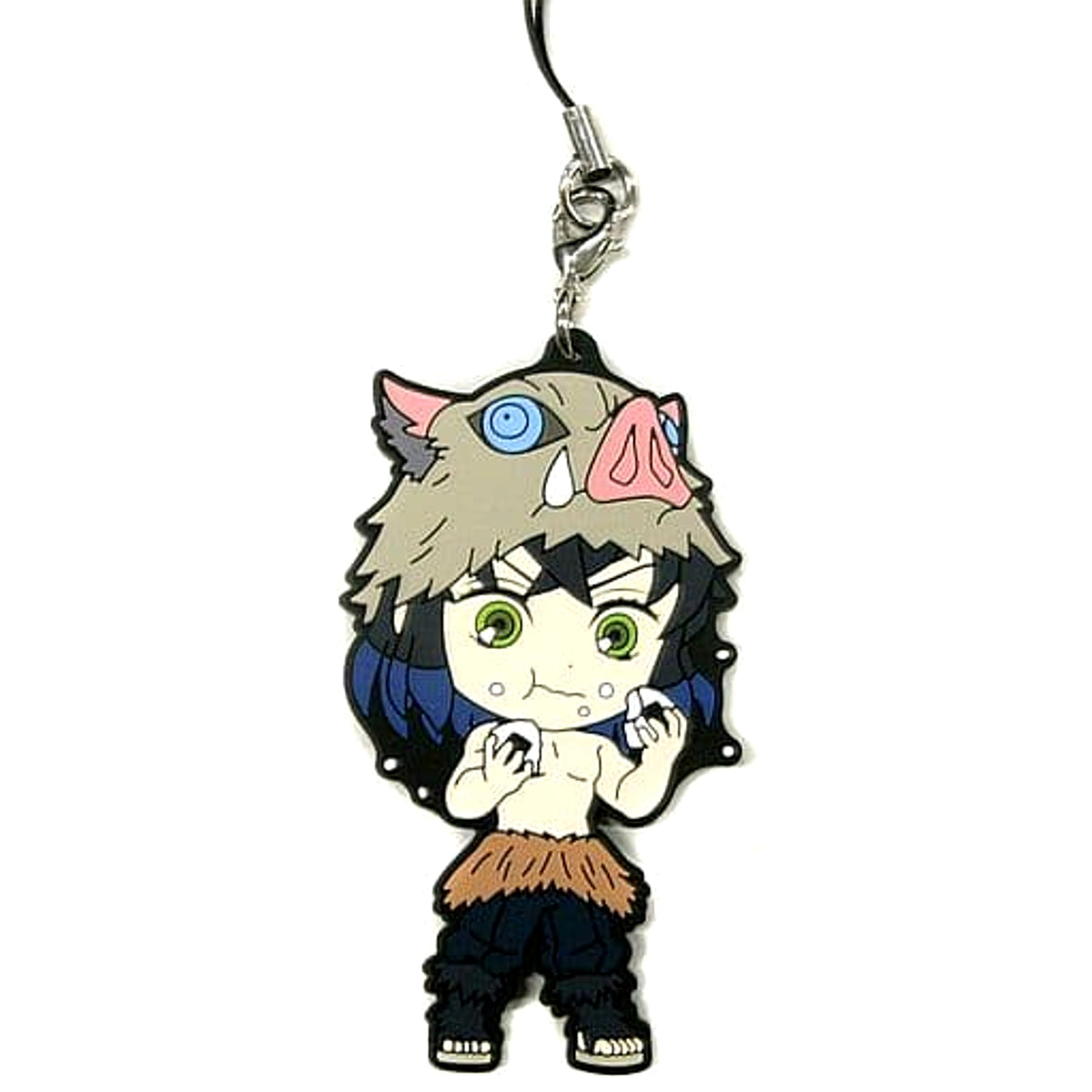 Demon Slayer: Kimetsu no Yaiba Inosuke Hashibira Ichiban Kuji Kisatsu no Kokorozashi Rubber Charm Taking a Break Ver. Kyunchara Illustrations Prize F Keychains [USED]