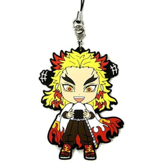 Demon Slayer: Kimetsu no Yaiba Kyojuro Rengoku Ichiban Kuji Kisatsu no Kokorozashi Rubber Charm Taking a Break Ver. Kyunchara Illustrations Prize F Keychains [USED]