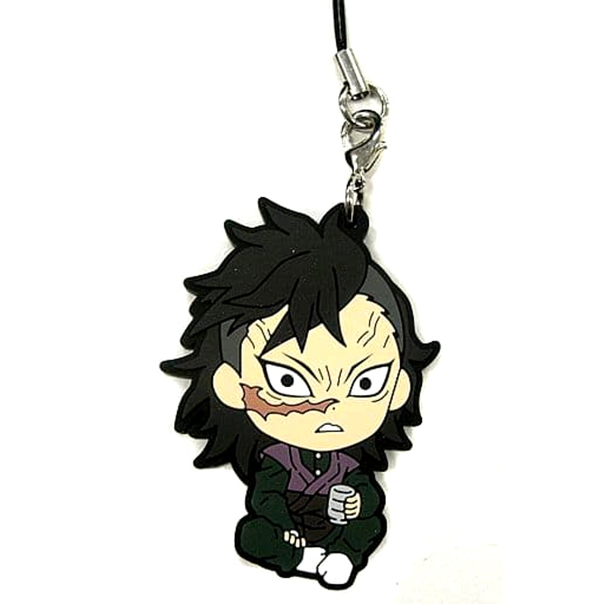 Demon Slayer: Kimetsu no Yaiba Shinazugawa Genya Ichiban Kuji Kisatsu no Kokorozashi Rubber Charm Taking a Break Ver. Kyunchara Illustrations Prize F Keychains [USED]
