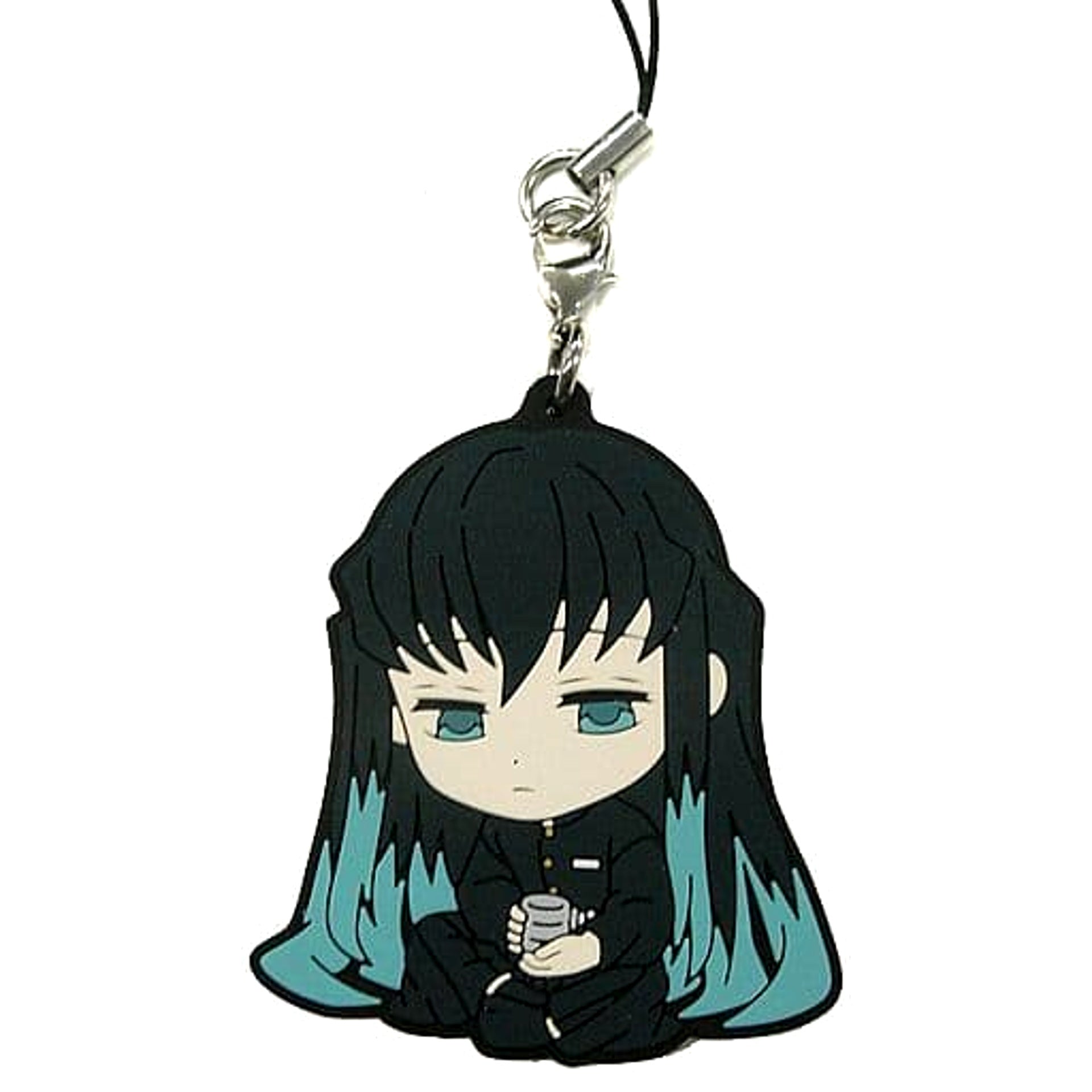 Demon Slayer: Kimetsu no Yaiba Muichirou Tokitou Ichiban Kuji Kisatsu no Kokorozashi Rubber Charm Taking a Break Ver. Kyunchara Illustrations Prize F Keychains [USED]