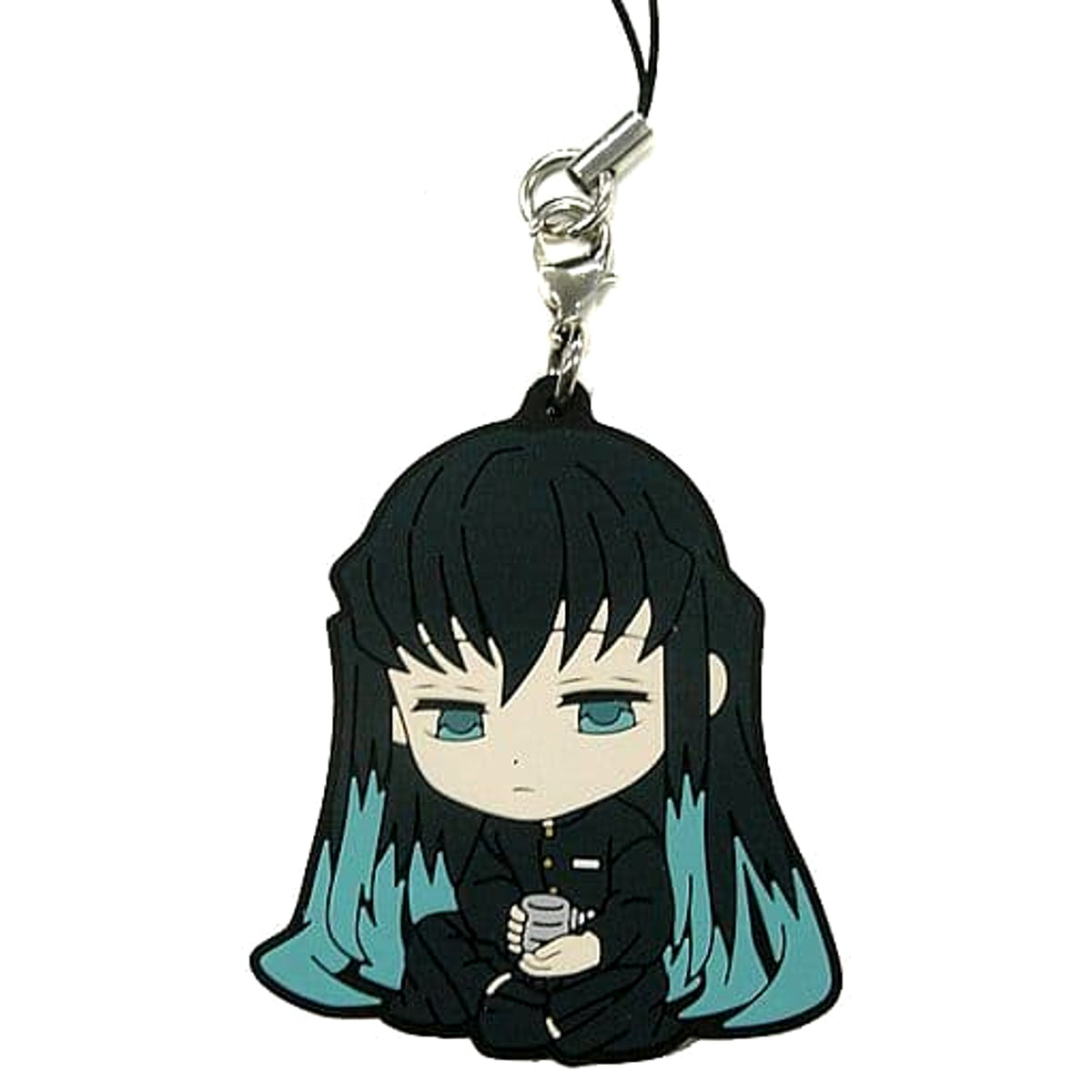 Demon Slayer: Kimetsu no Yaiba Muichirou Tokitou Ichiban Kuji Kisatsu no Kokorozashi Rubber Charm Taking a Break Ver. Kyunchara Illustrations Prize F Keychains [USED]