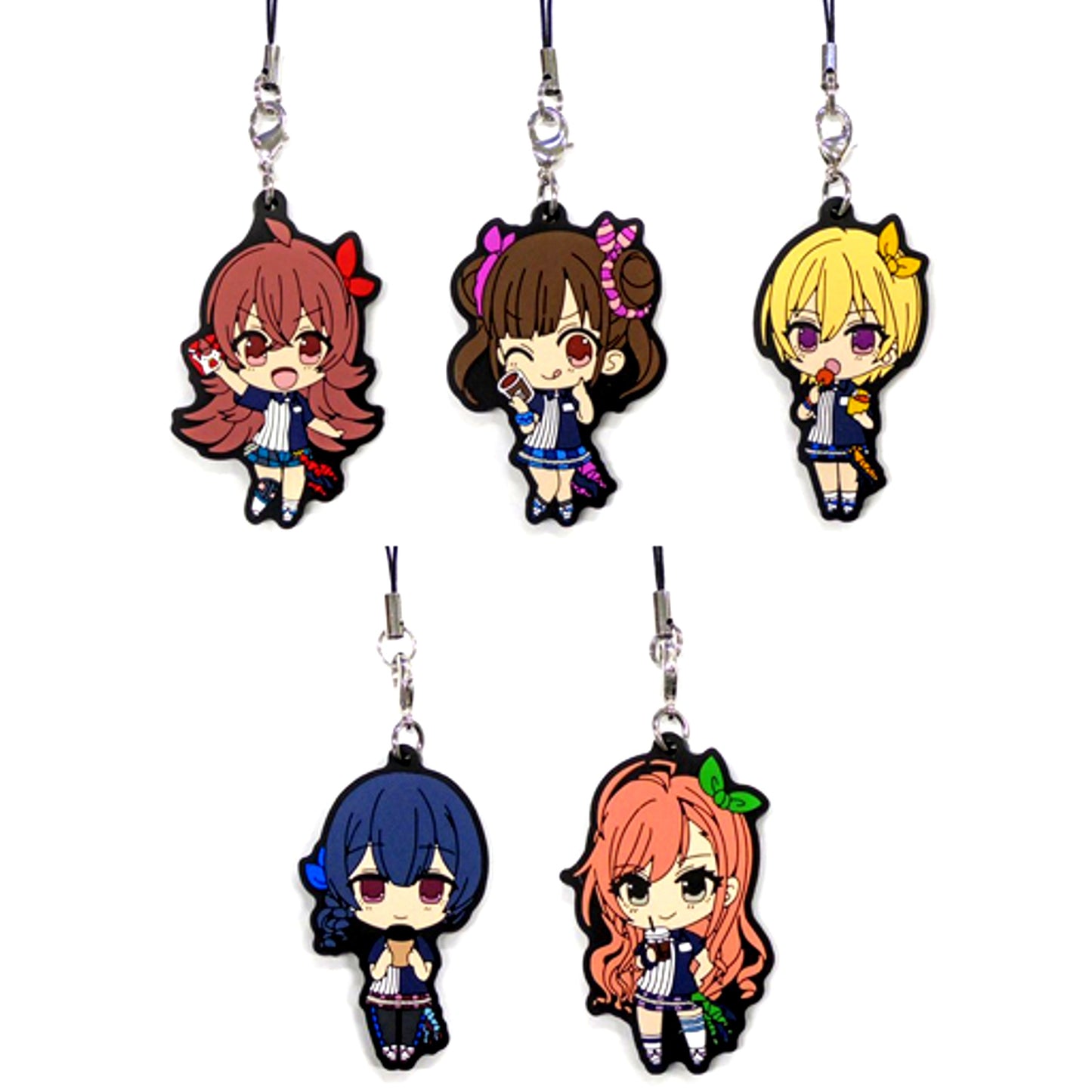 Set of 5 The Idolm@ster Shiny Colors x Lawson Rubber Strap [USED]