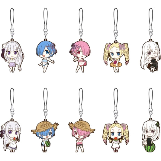 Set of 10 Re:ZERO -Starting Life in Another World- Rubber Strap Collection Summer Vol. 2 [USED]