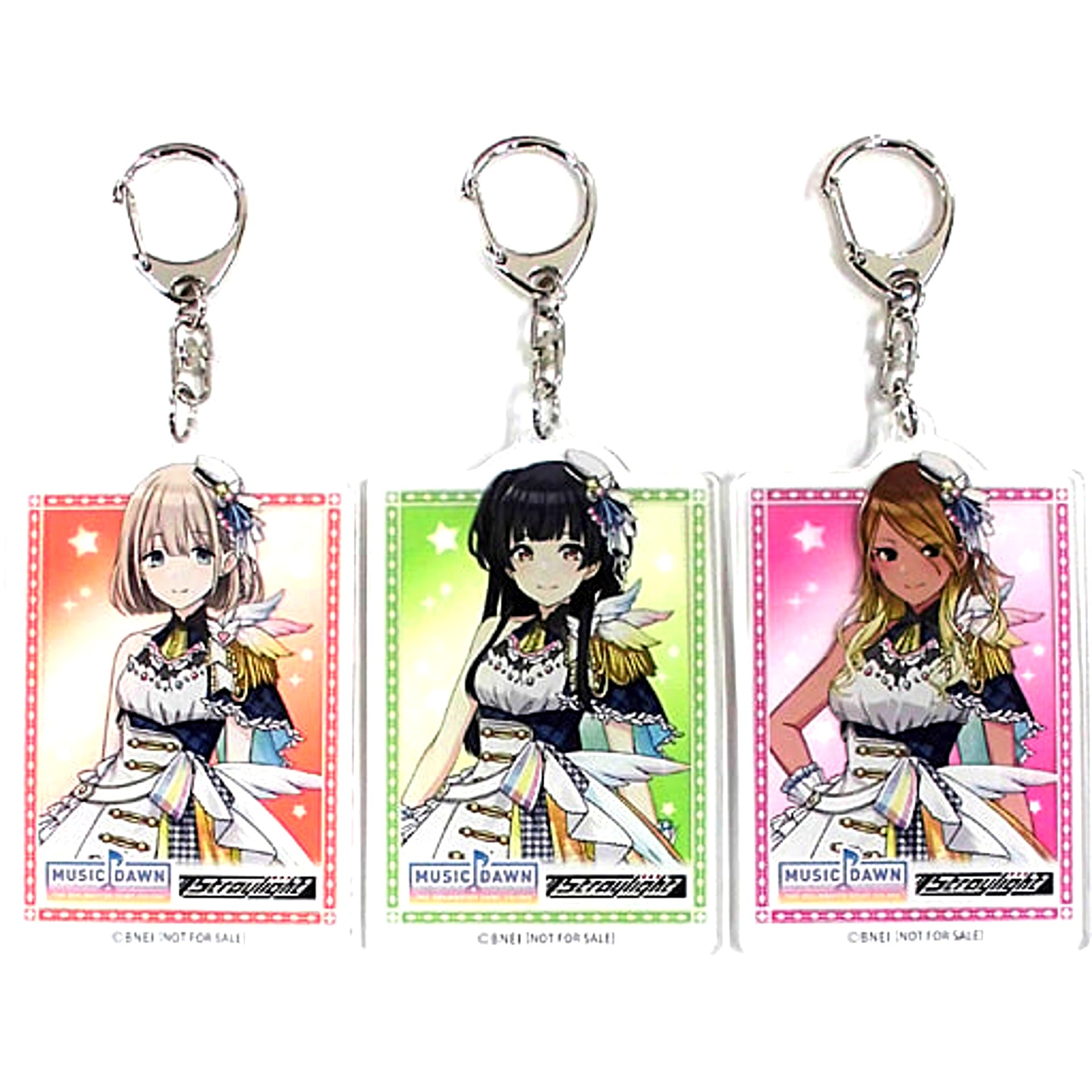 Set of 3 Group THE IDOLM@STER SHINY COLORS Acrylic Keychain Illustration Pattern Blu-ray MUSIC DAWN First Limited Edition Animate Bonus [USED]