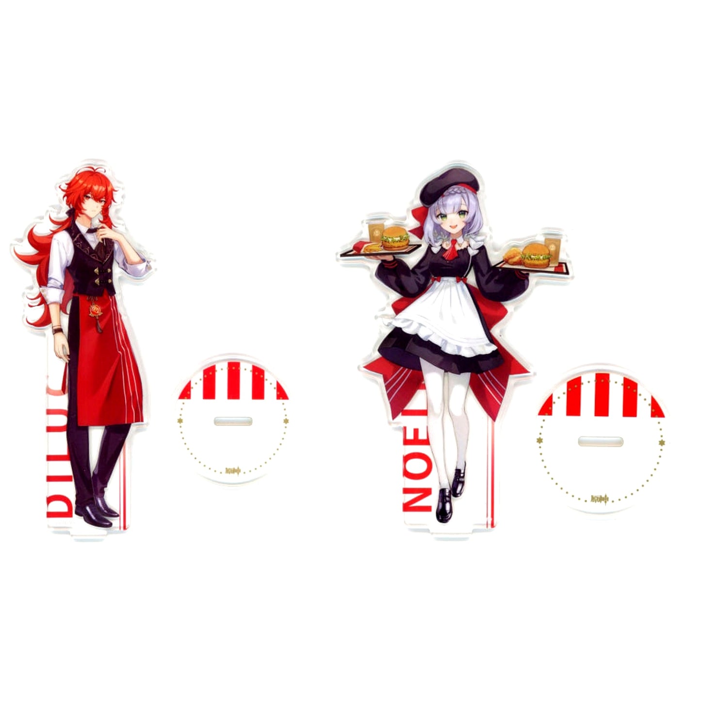 Diluc & Noelle No KFC Logo Genshin Impact KFC China Collab Acrylic Stand Set 2 pcs  [USED]