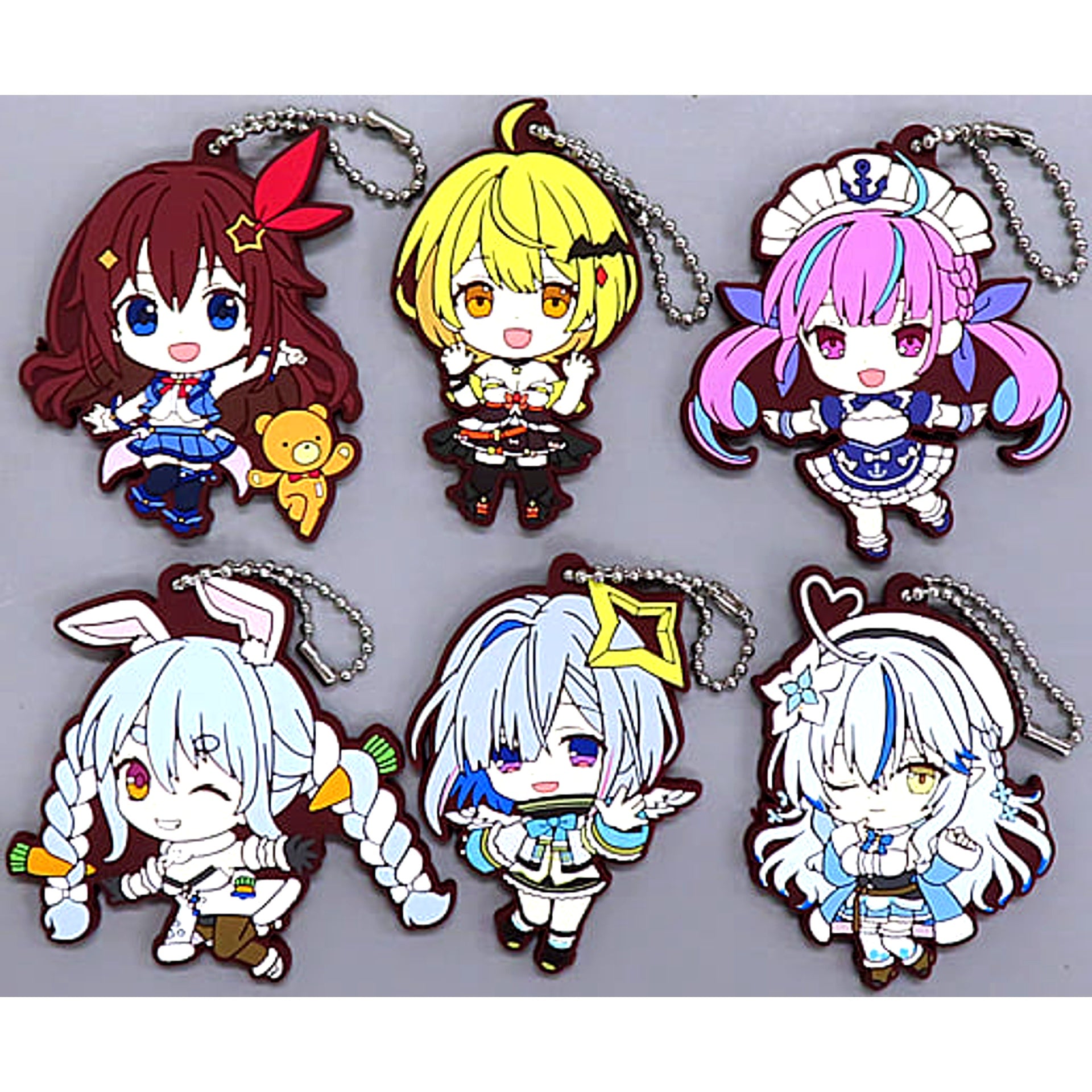 Virtual YouTuber hololive Capsule Rubber Mascot Collection Complete Set of 6 Premium Bandai Exclusive [USED]