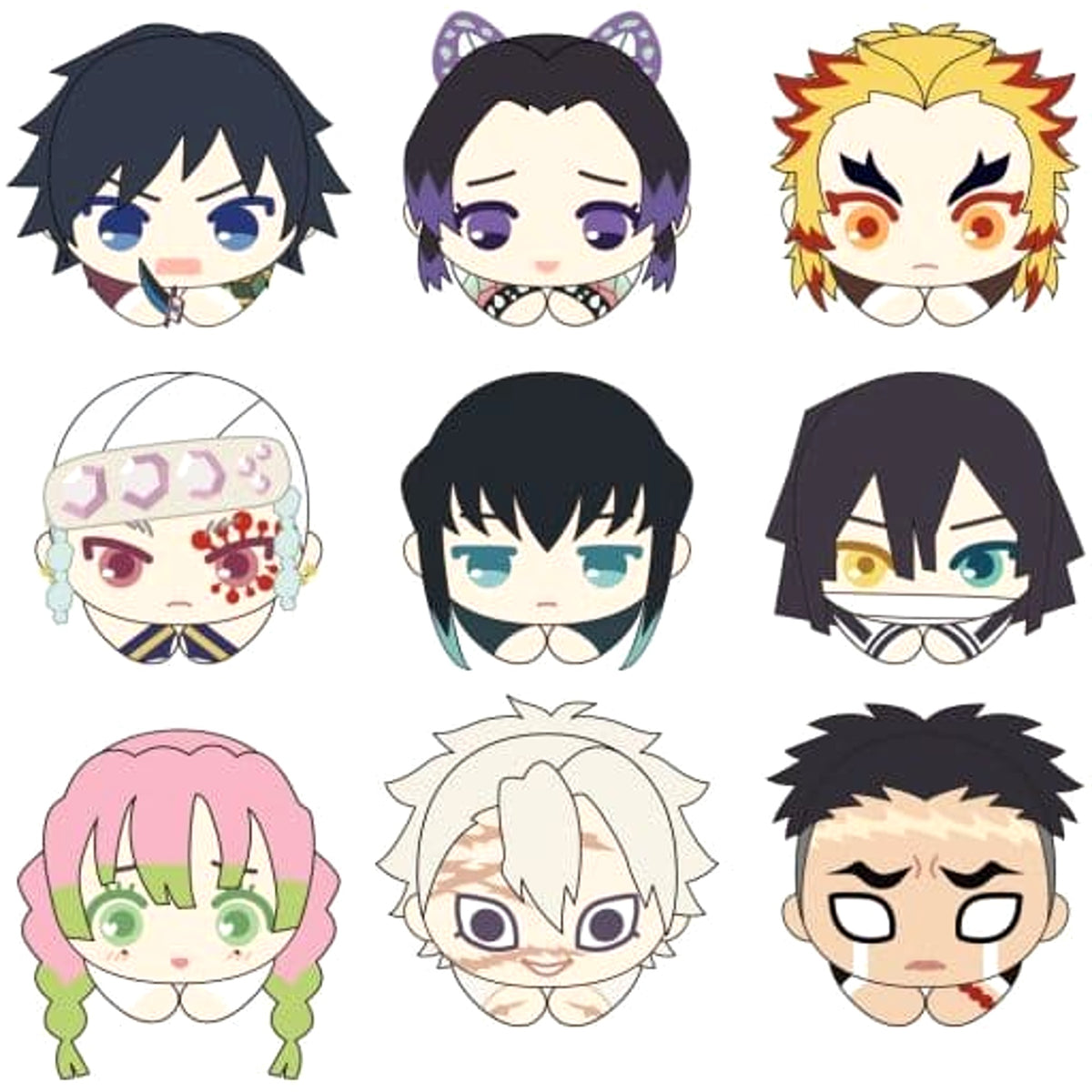 Demon Slayer: Kimetsu no Yaiba Giyu Tomiokau & Others Hagu Chara Collection 6 All 9 Types Set Keychains [USED]
