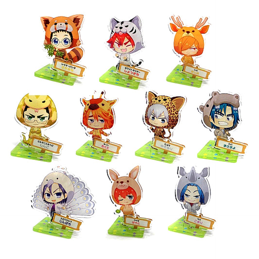 Set of 10 Yowamushi Pedal GLORY LINE Tobu Zoo Collabo Chibi Vol.2 Trading Acrylic Stand Ver.A [USED]