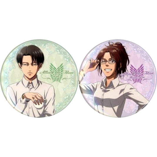 Attack on Titan Levi Ackerman Hange Zoe Can Badge Set Buttons [USED]