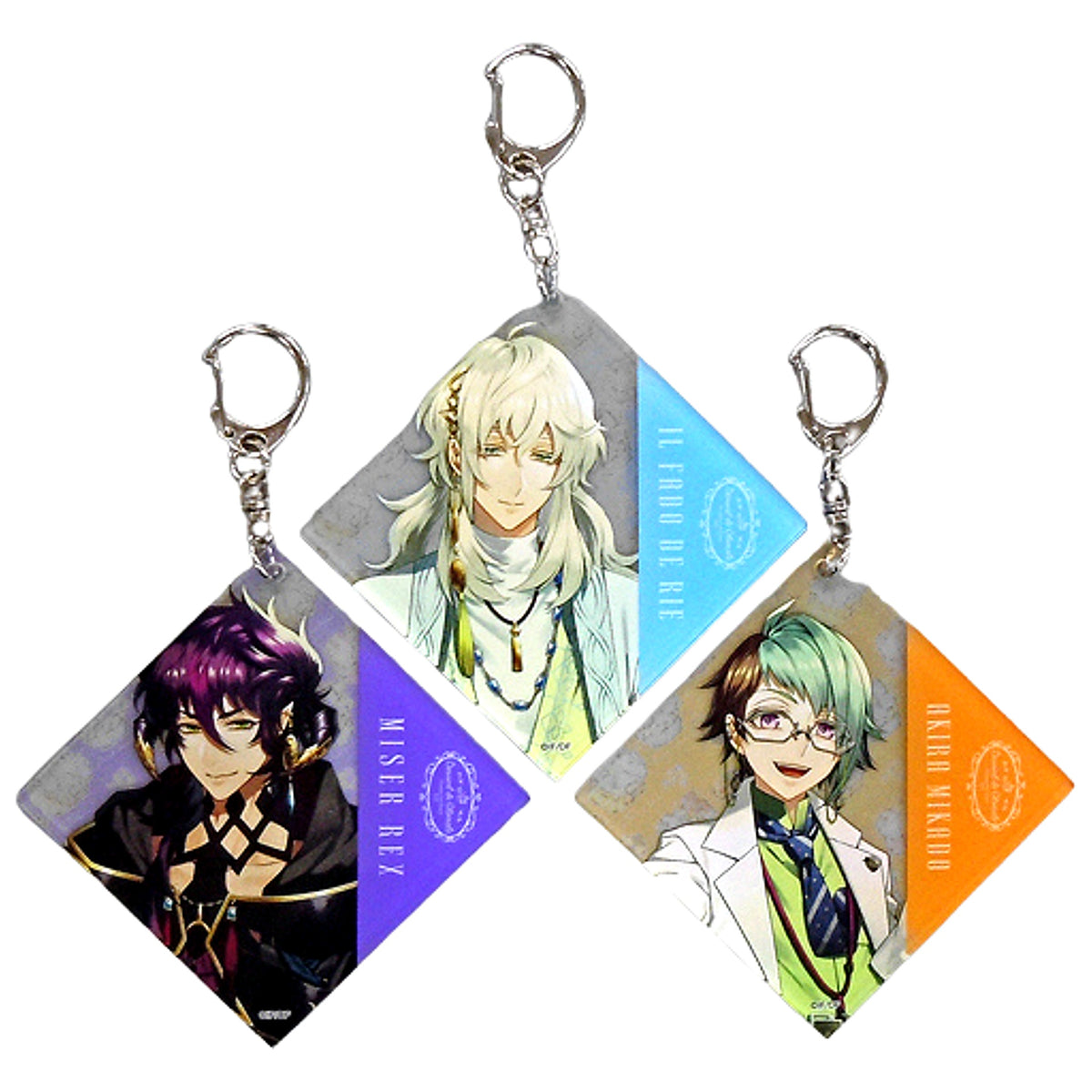 Cafe Enchante Michelle Alex Il Fado de Rie Akira Mikado Acrylic Keychain Dessert De Otomate Otomate Fan Event 2021 Limited Acrylic Keychain Prize Set of 3 Keychains [USED]