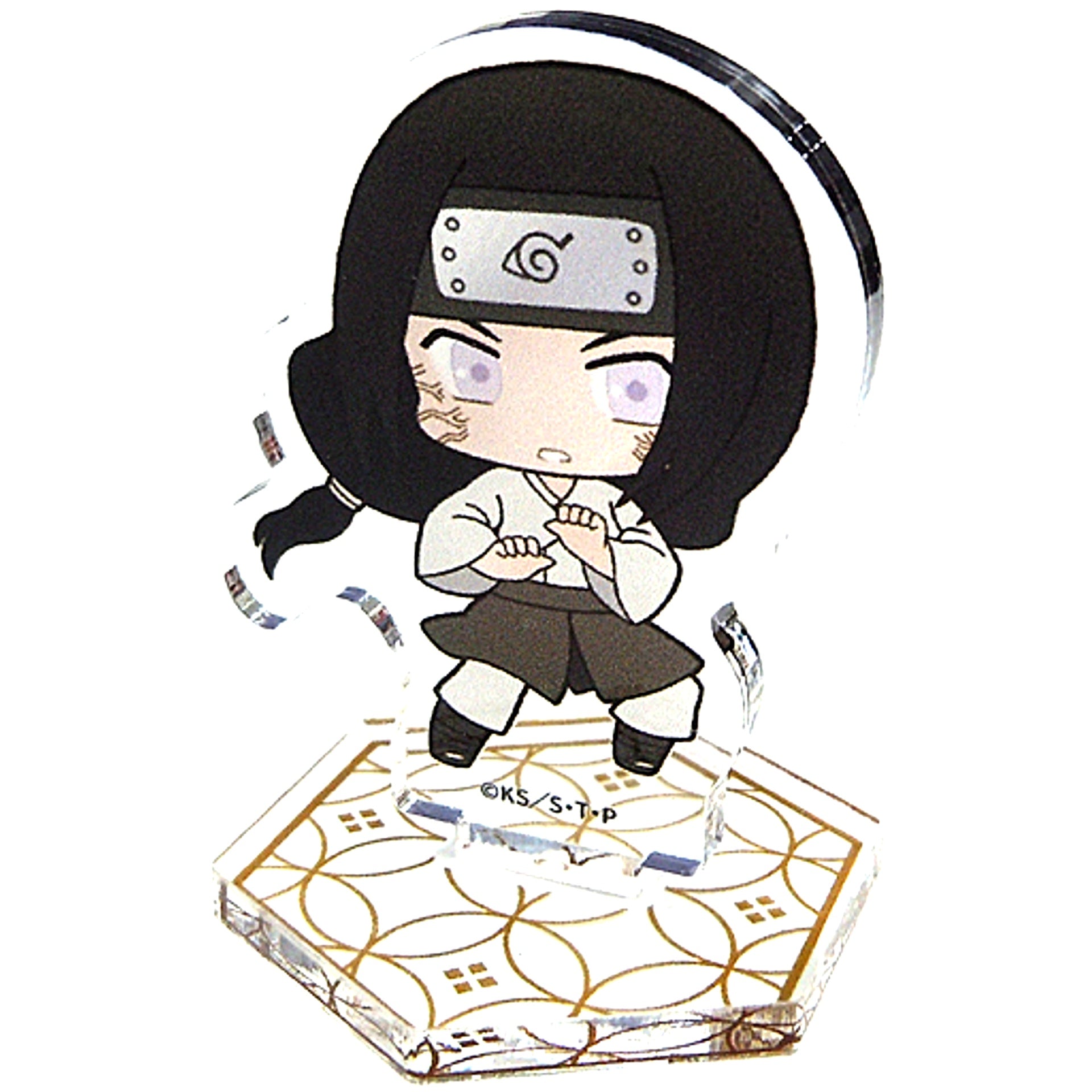 Neji Hyuga Puni Chara Hand Sign Ver. Naruto Shippuden Mini Acrylic Stand The Chara Shop [USED]