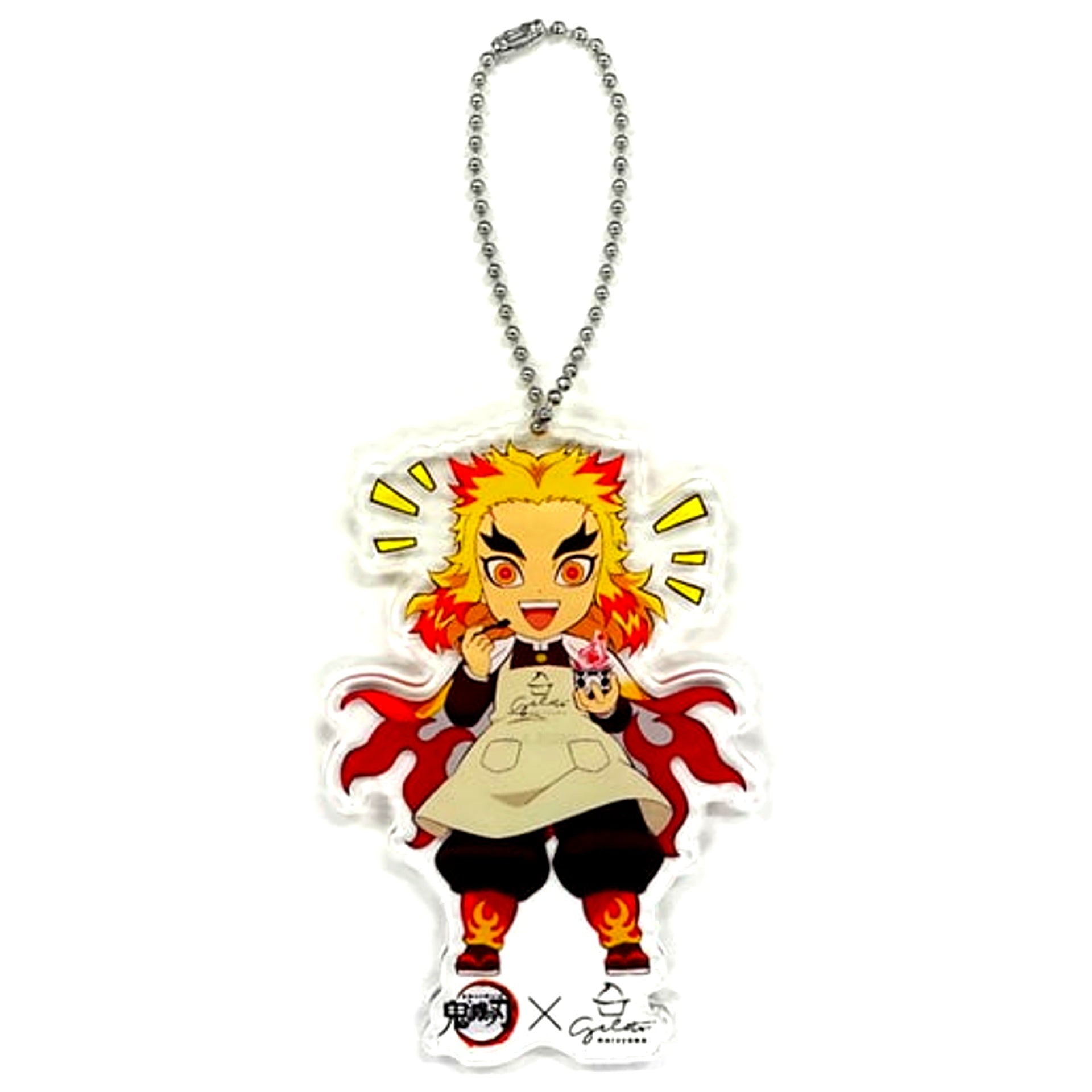Kyojuro Rengoku Demon Slayer: Kimetsu no Yaiba x Maruyama Gelato Acrylic Keychain [USED]